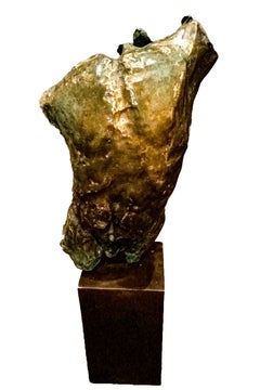 Michał Bajsarowicz Male Nude Torso, Contemporary bronze scupture 64x24x15cm 2021