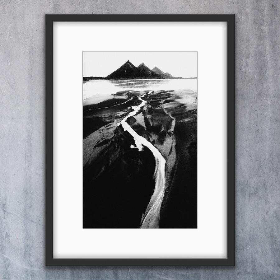 Slagheaps, Silesia - Graphic Black and White Landscape, Silver Gelatin Print - Photograph by Michal Cala