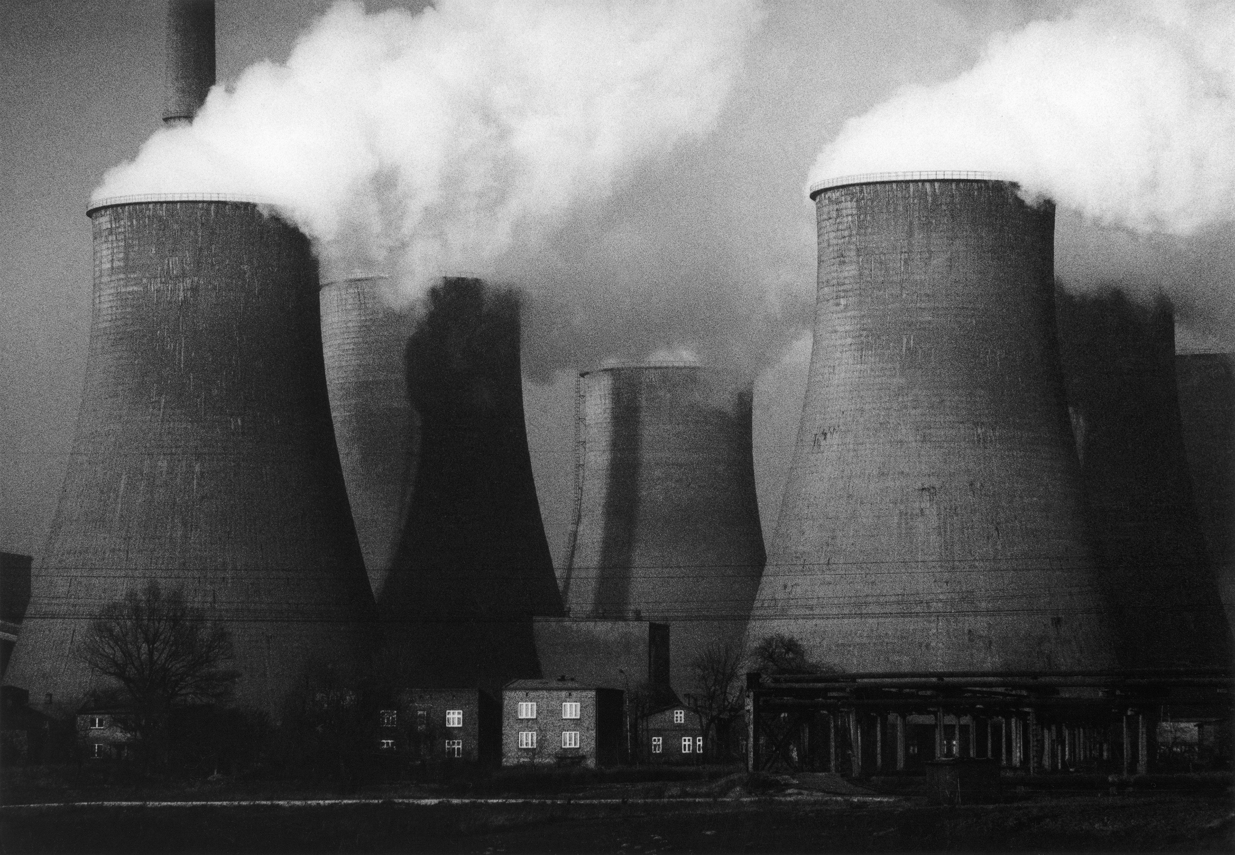 La centrale électrique de Lagisza, paysage industriel - Épreuve à la gélatine argentée
