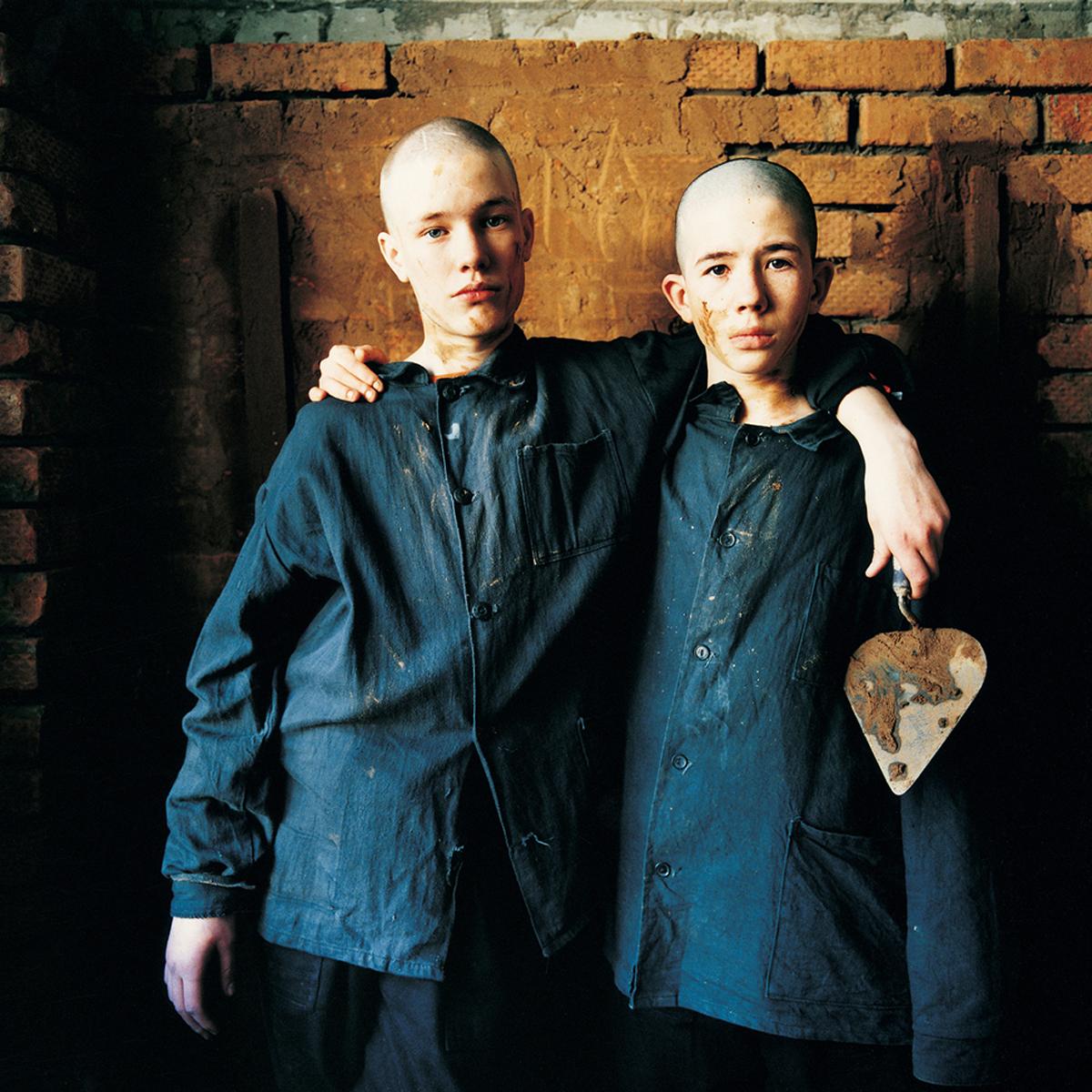 Michal Chelbin Color Photograph - Dima and Maksim (Sentenced for Violence and Robbery, Brick Building Class): Juve