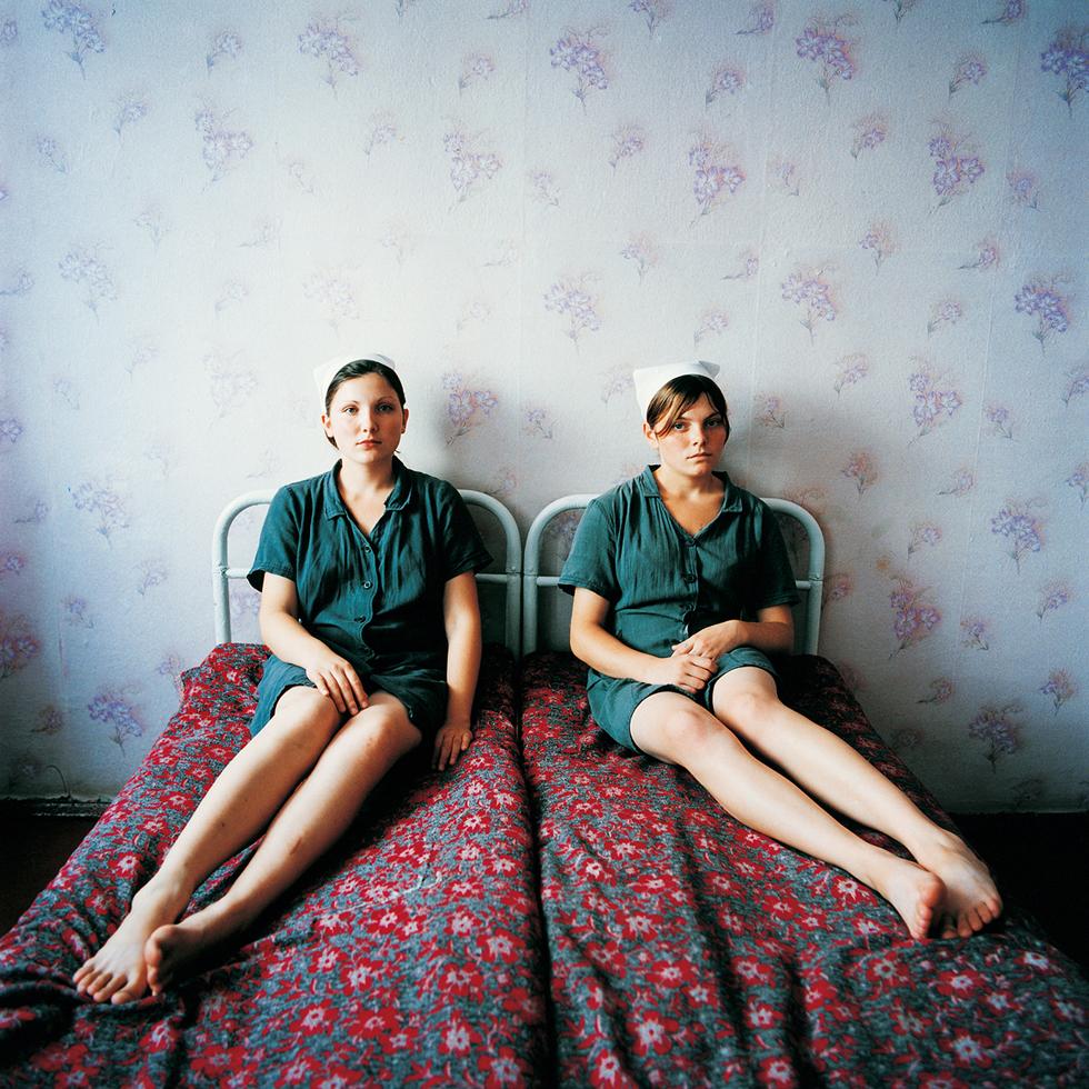 Michal Chelbin Portrait Photograph - Lena and Katya; Juvenile Prison for Girls