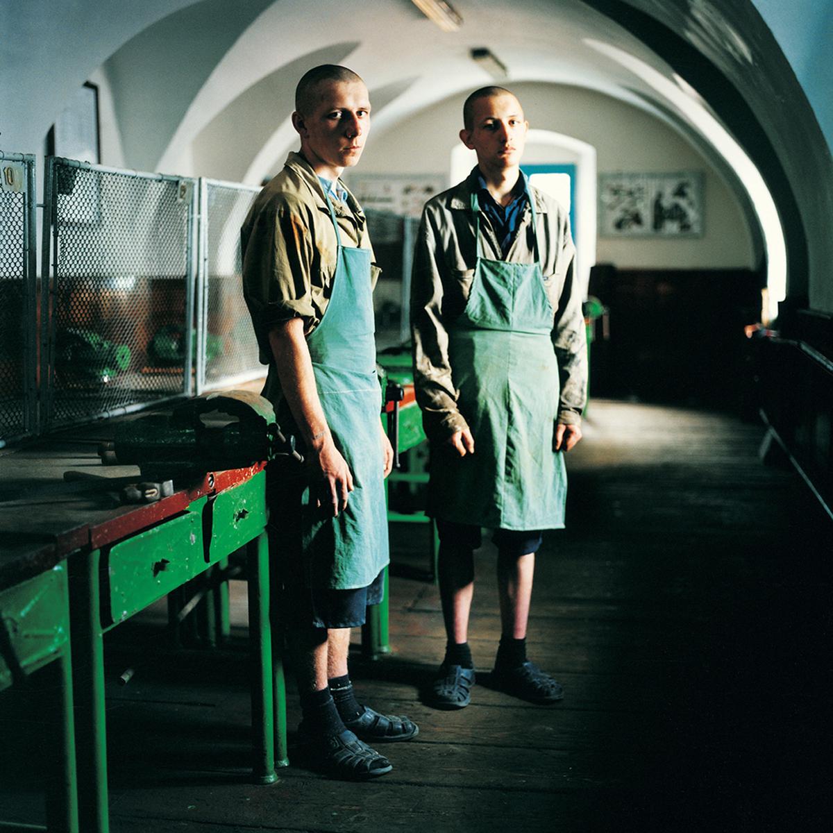 Michal Chelbin Portrait Photograph - Sergey and a friend (Sentenced for Murder): Juvenile Prison for Boys