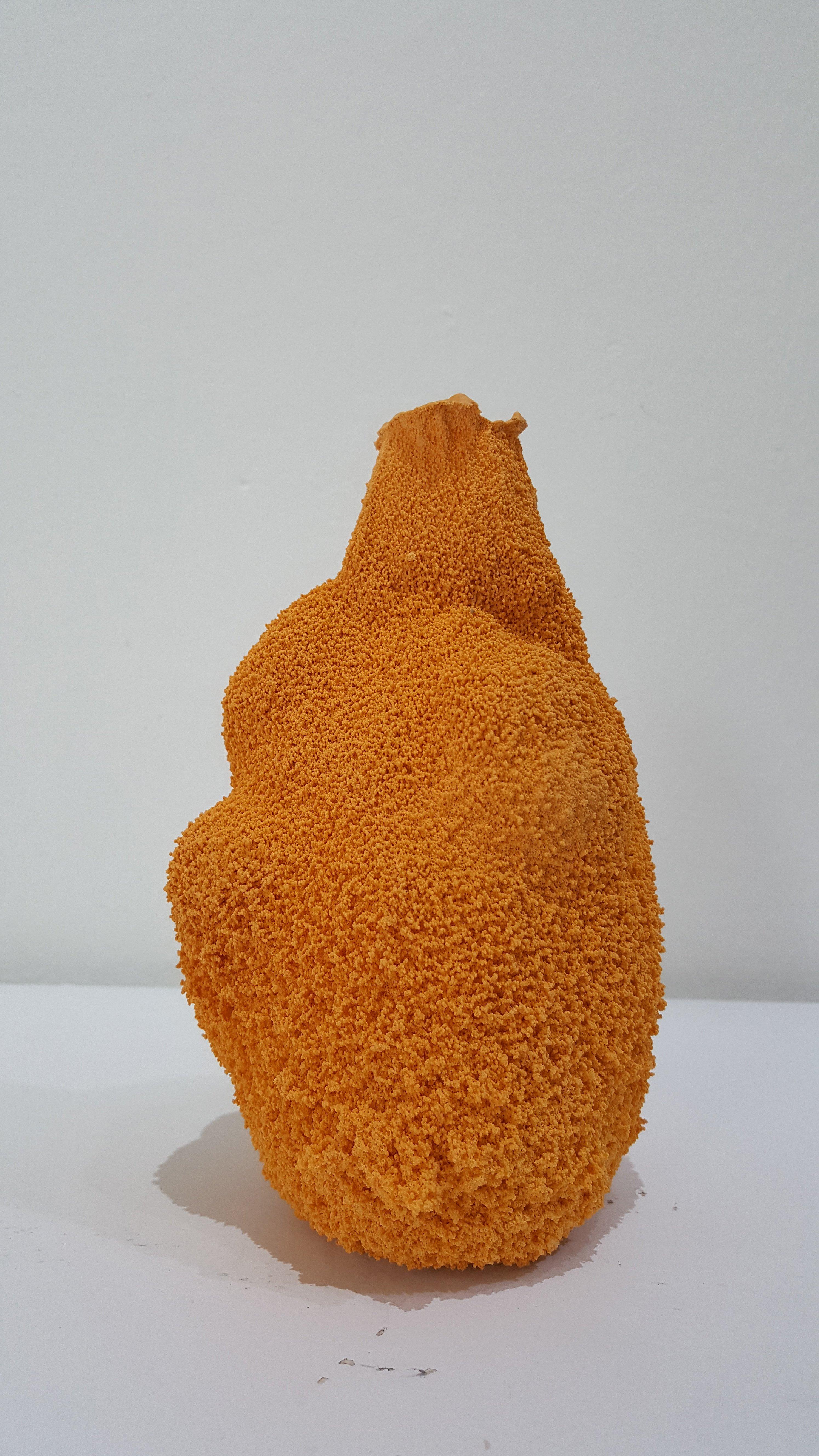 Orange 9-Porcelain, Ceramics, Nature theme, Free Form - Sculpture by Michal Fargo