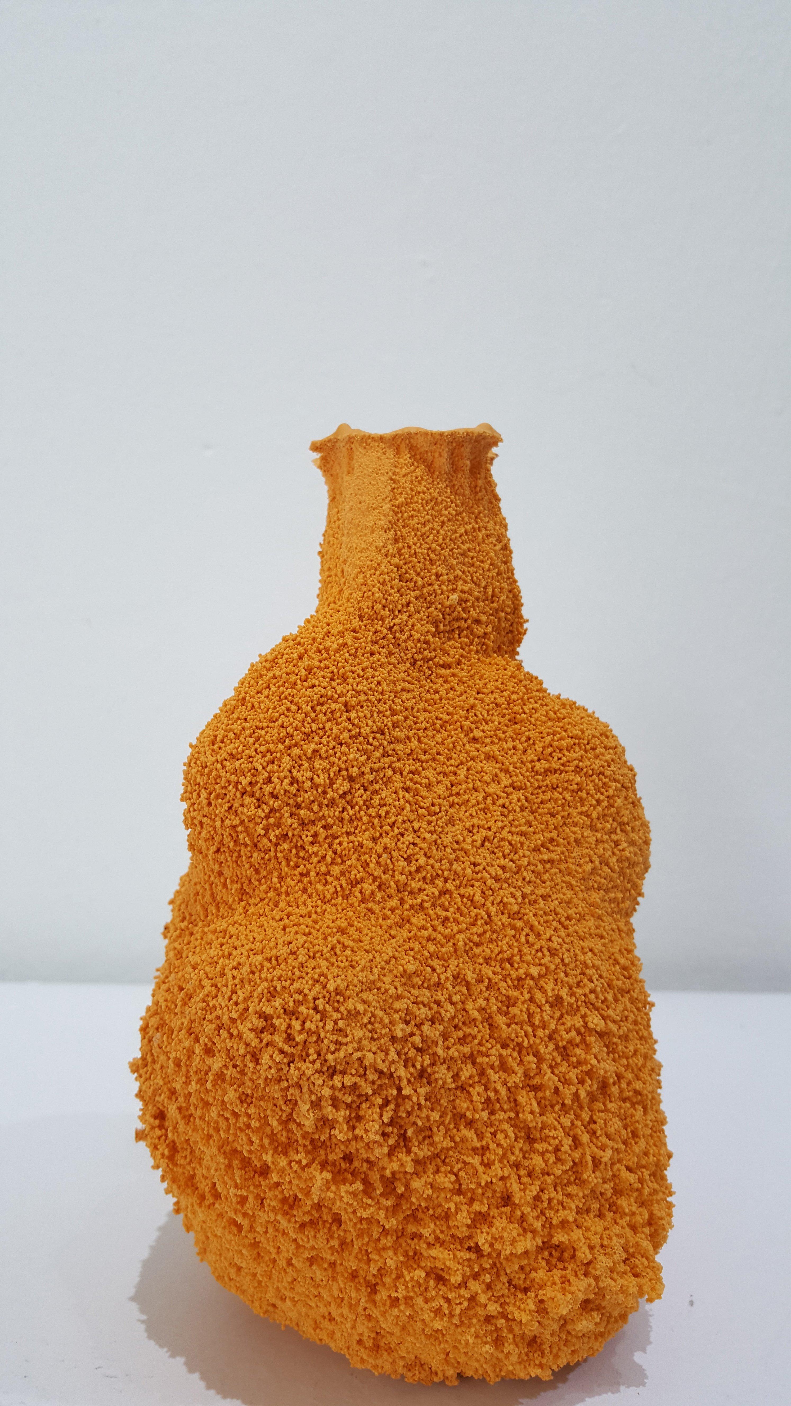 Orange 9-Porcelain, Ceramics, Nature theme, Free Form - Abstract Expressionist Sculpture by Michal Fargo