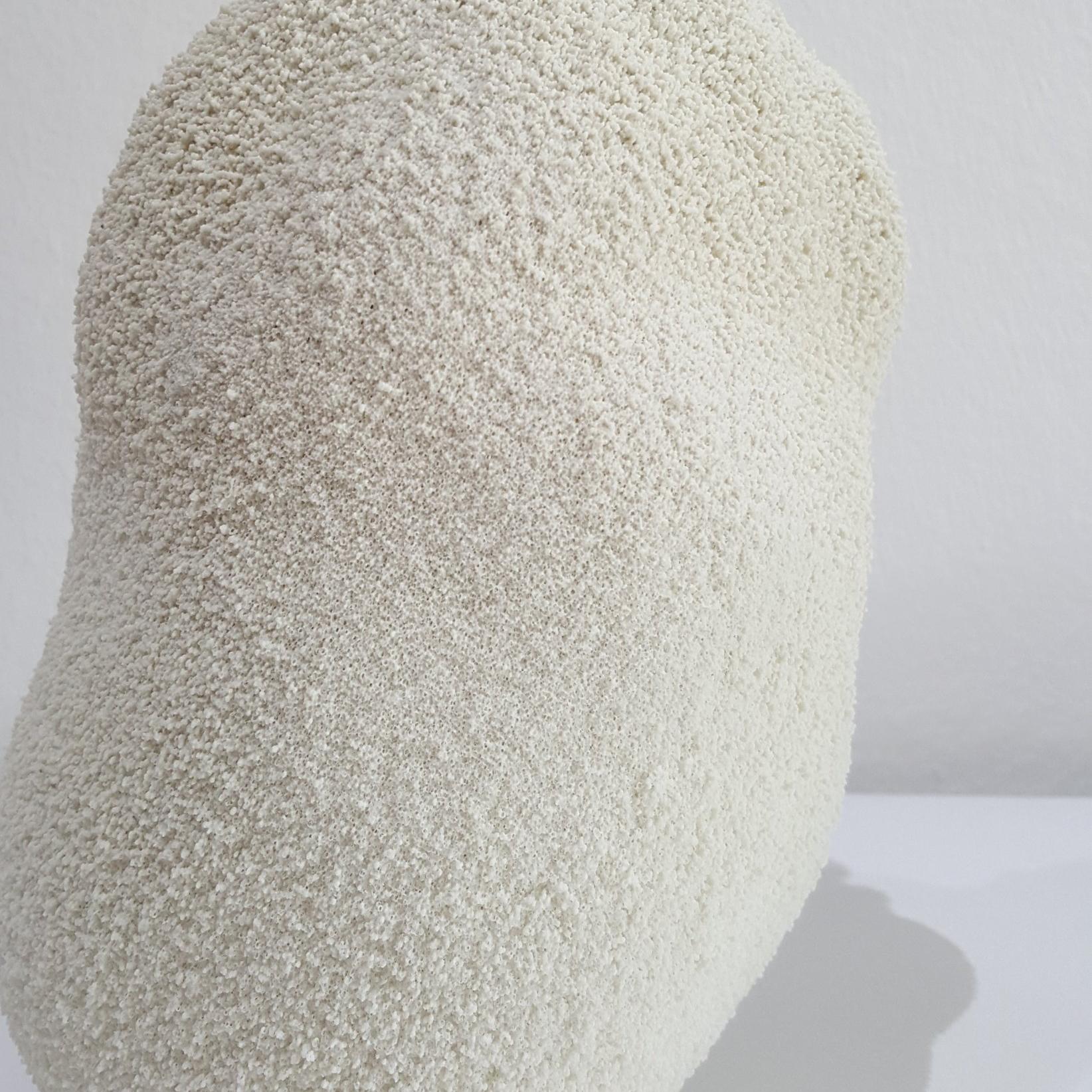 White 18 - Porcelain, Ceramics, Nature theme, Free Form - Gray Abstract Sculpture by Michal Fargo