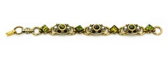 Michal Golan Brooch Pendant and Bracelet Gemstone Gold-plated Set