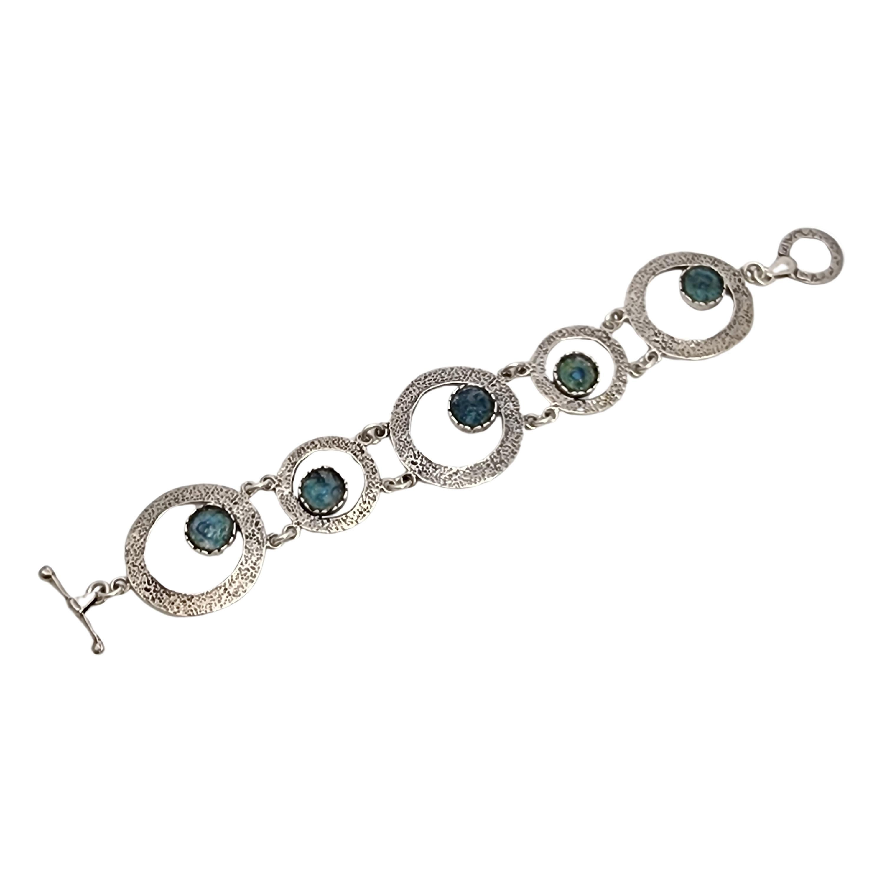 Bracciale in vetro romano in argento 925 