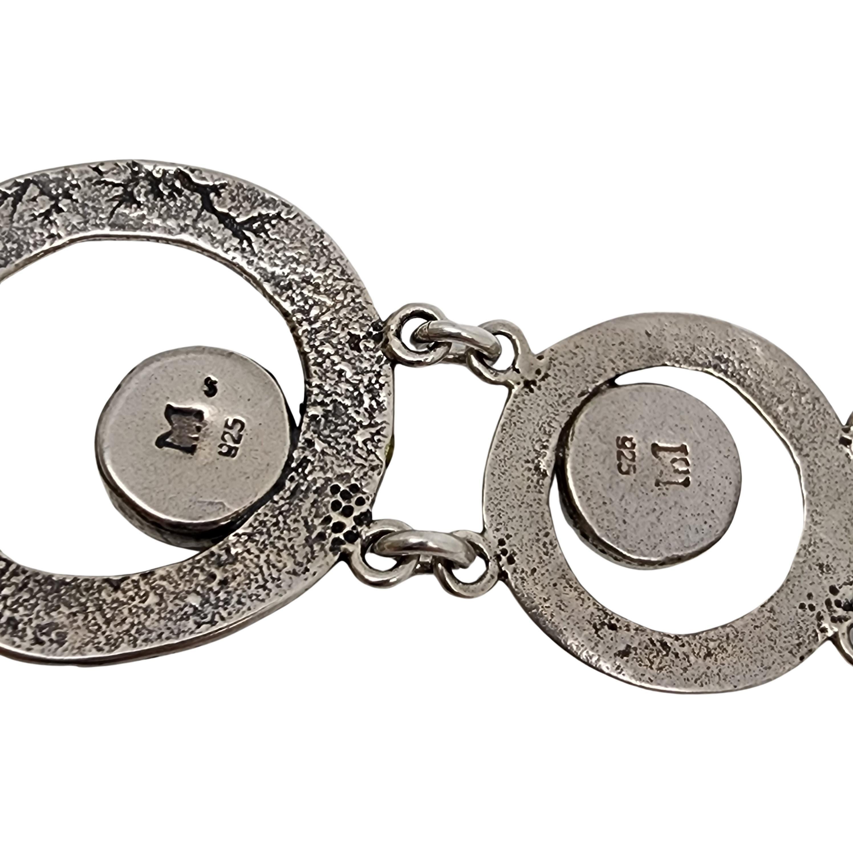 Michal Kirat Bracciale moderno con cerchi in vetro romano martellato in argento sterling #17680 in vendita 3