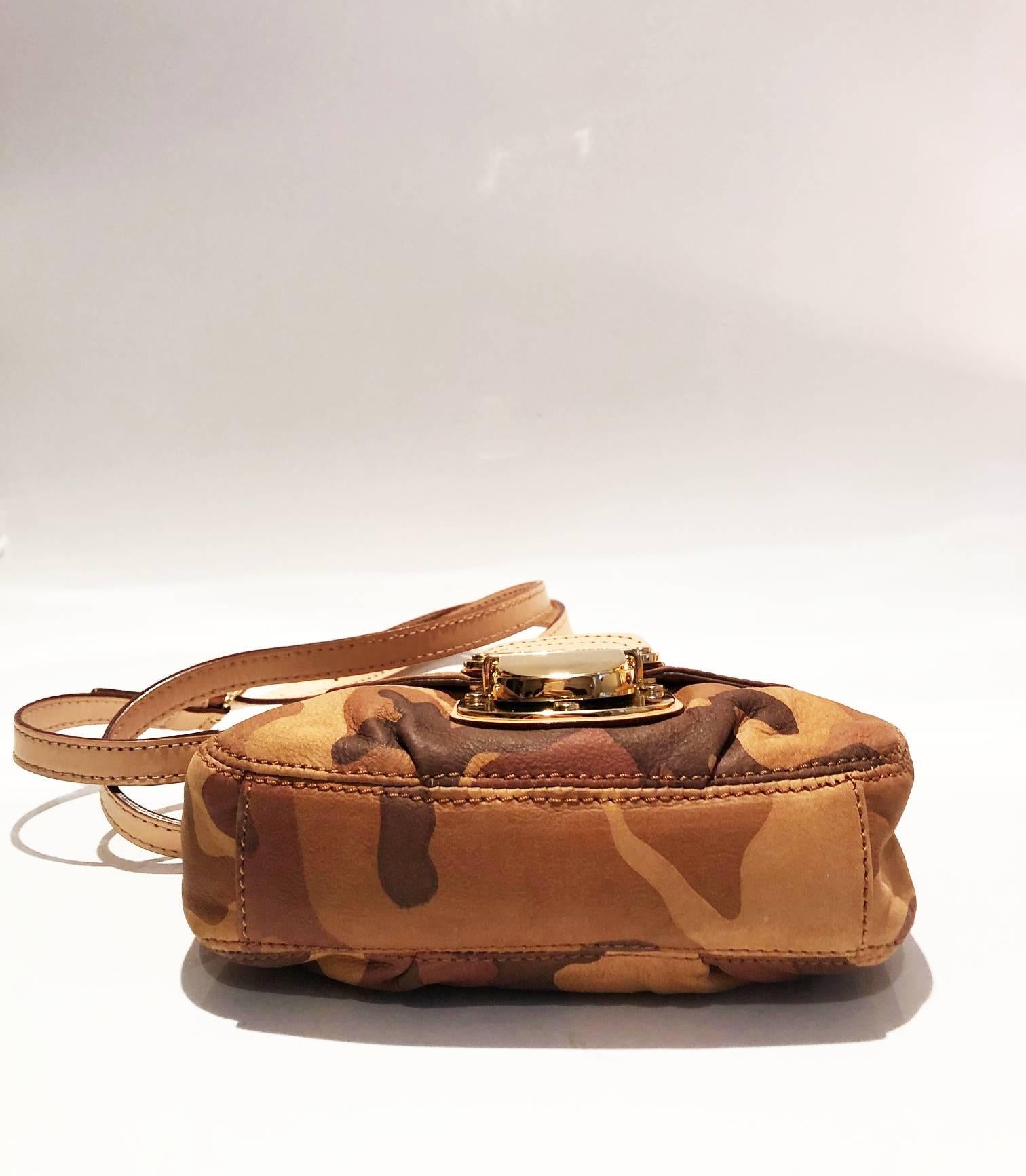 Michal Kors Brown Camouflage Leather Mini Bag  In Good Condition In London, GB