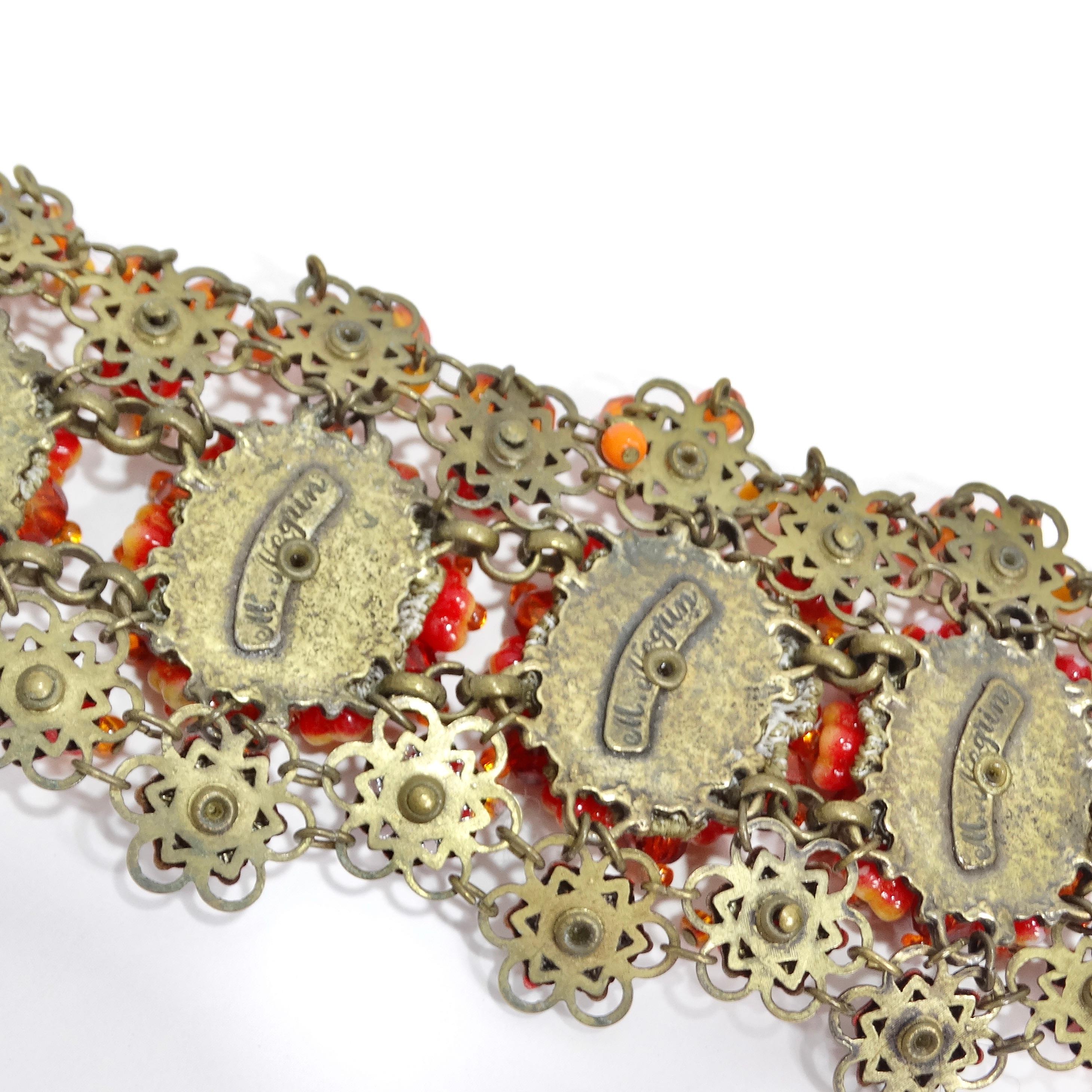 Michal Negrin Red Flower Choker In Good Condition For Sale In Scottsdale, AZ