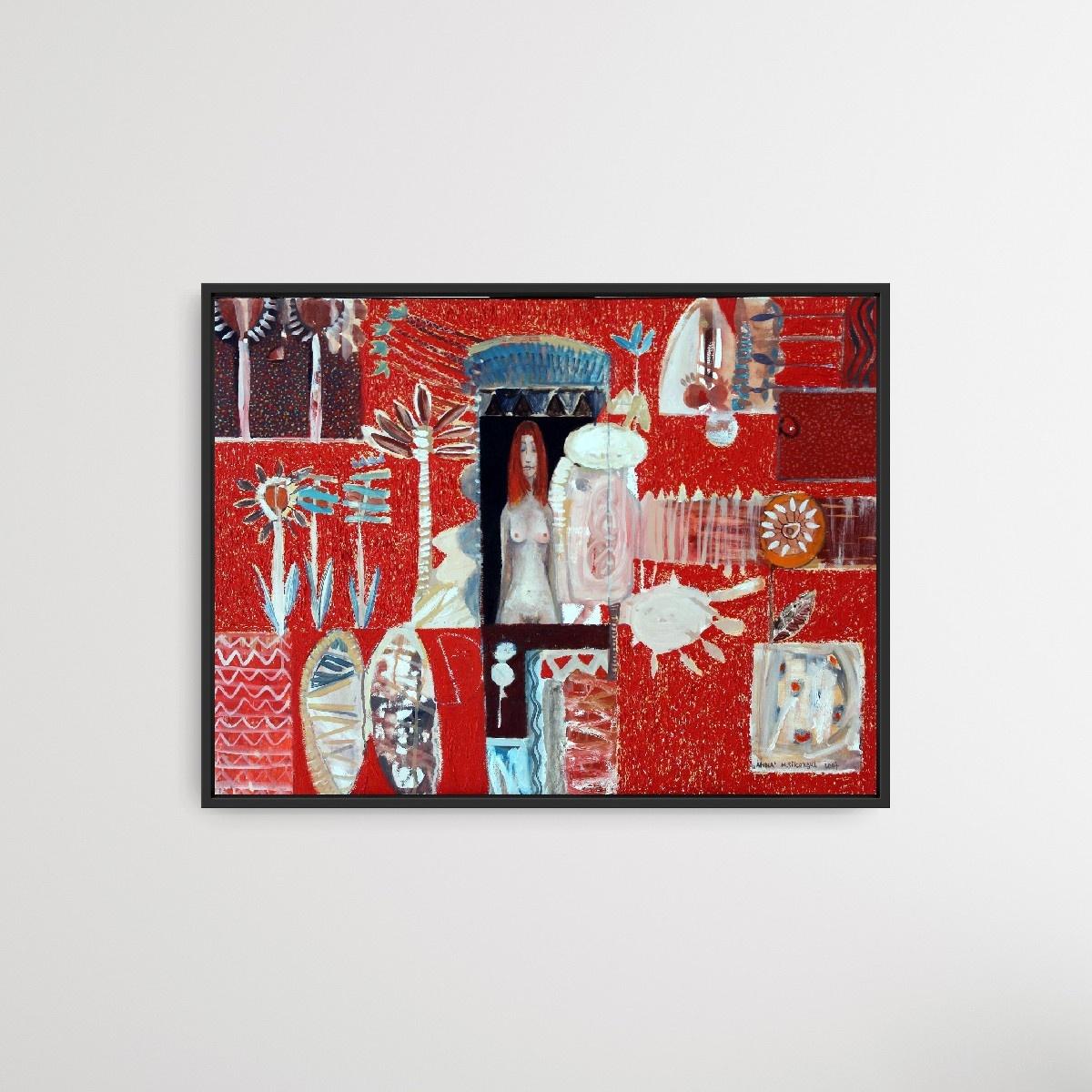 Anna - XXI Jahrhundert, Zeitgenössische abstrakte, figürliche Acrylmalerei, strukturiert im Angebot 2