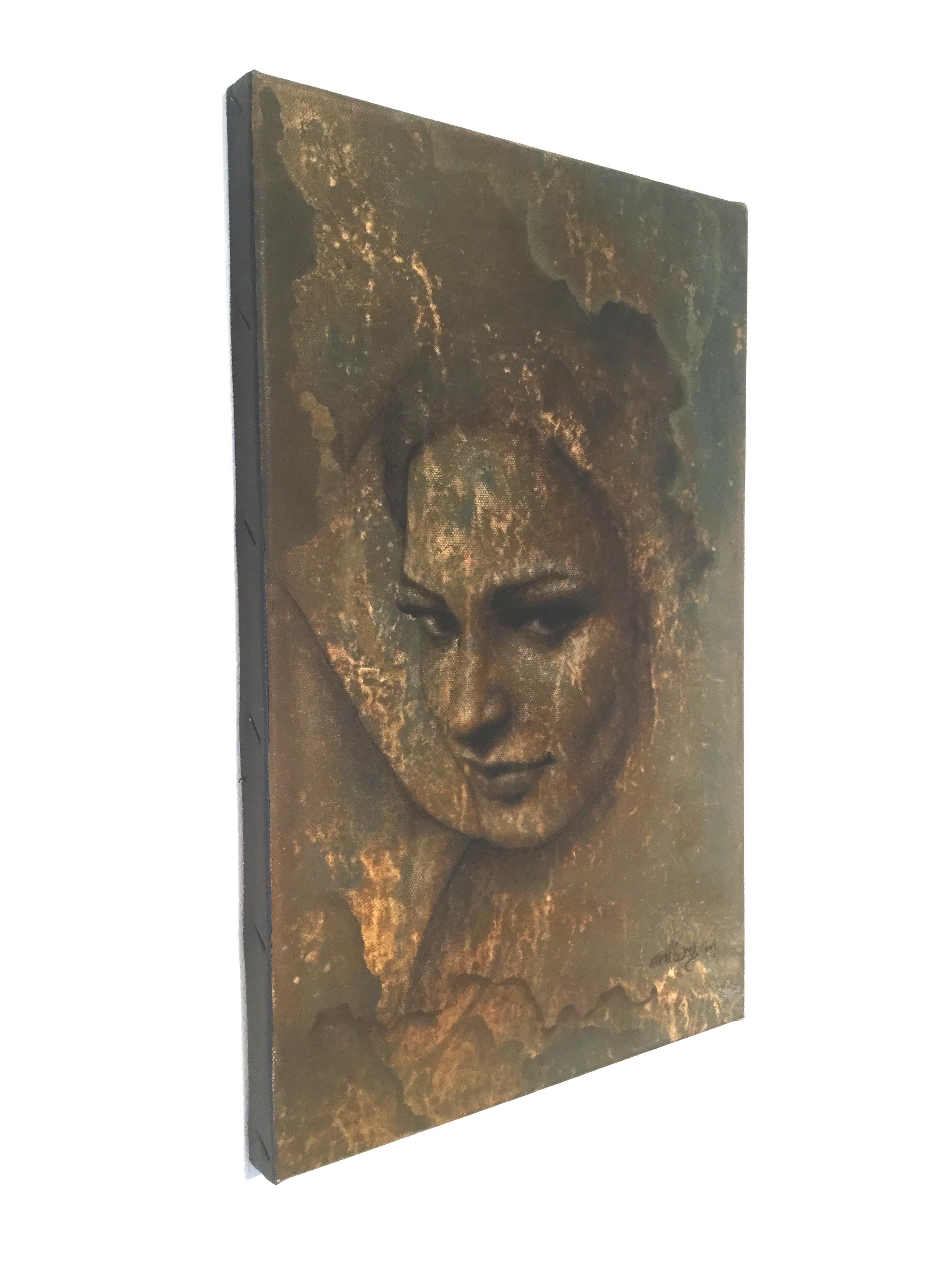 Ritratto di giovane donna 1 - Pittura ad olio figurativa, Nuovo Rinascimento 
Pittura contemporanea olio su tela