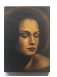 Portrait d'une jeune femme 2 - Peinture à l'huile figurative, Nouvelle Renaissance