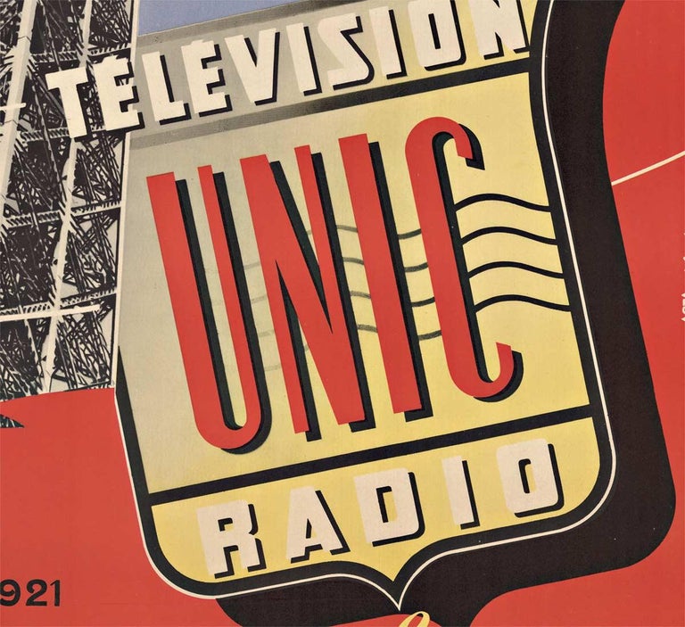 Original Ribet - Desjardins UNIC Television and Radio vintage poster - Print by Michaud 