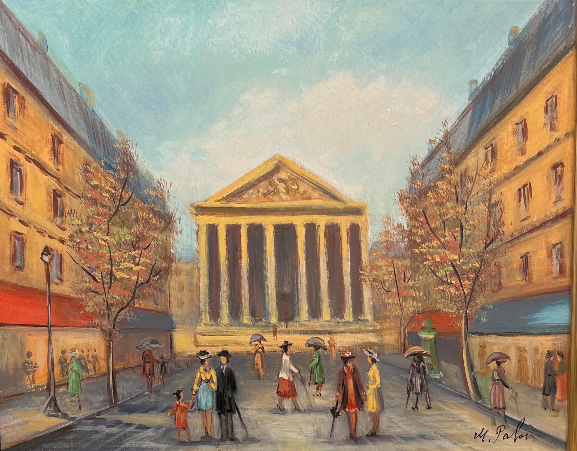 Boulevard de la Madeleine, Classic French street  - Painting by Miche Pabois