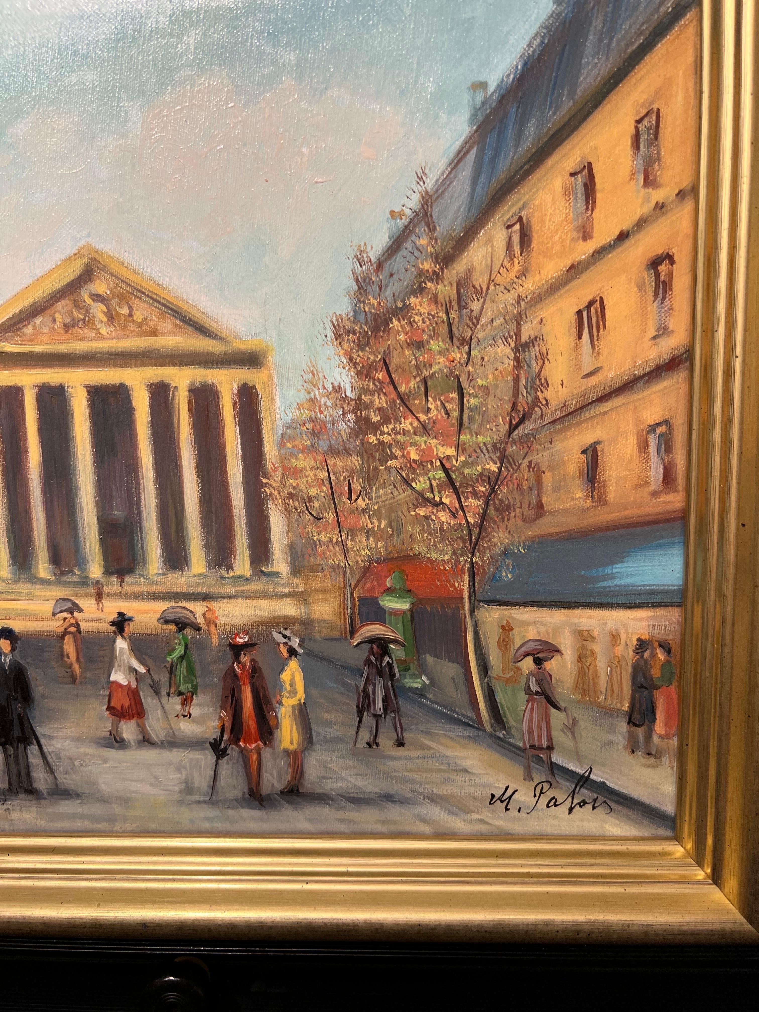 Boulevard de la Madeleine, Classic French street  - Impressionist Painting by Miche Pabois