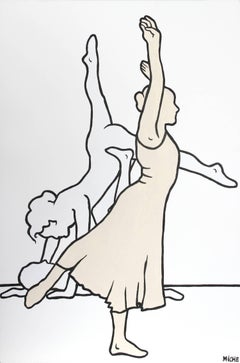 Bailarinas 5, Pintura acrílica pop art sobre lienzo de Miche Watkins