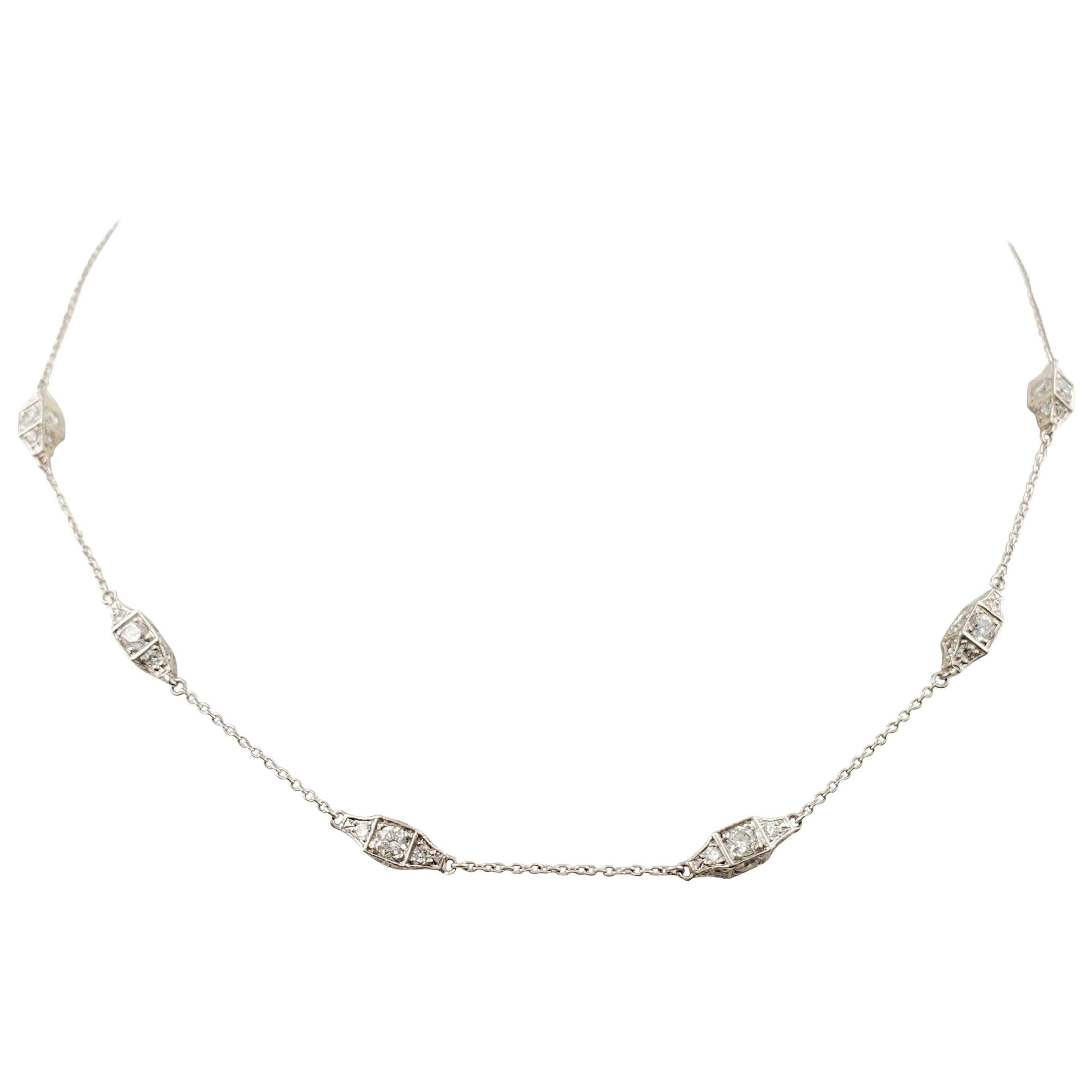 Michael B. Platinum Diamond Station Necklace