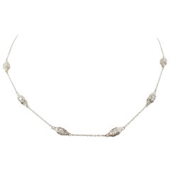 Michael B. Platinum Diamond Station Necklace