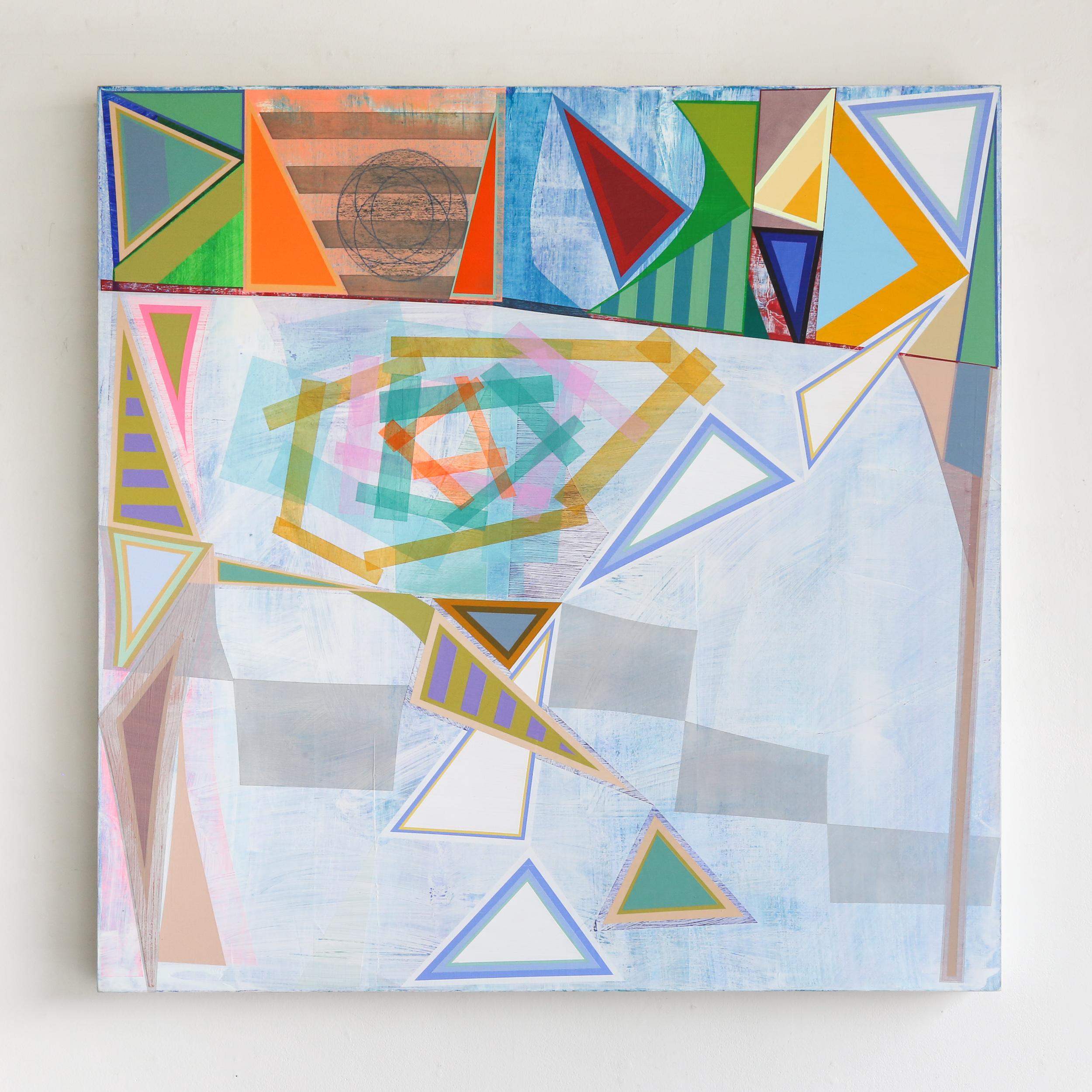 Bandiere di preghiera - Mixed Media Art Astrattismo geometrico di Micheal Barringer