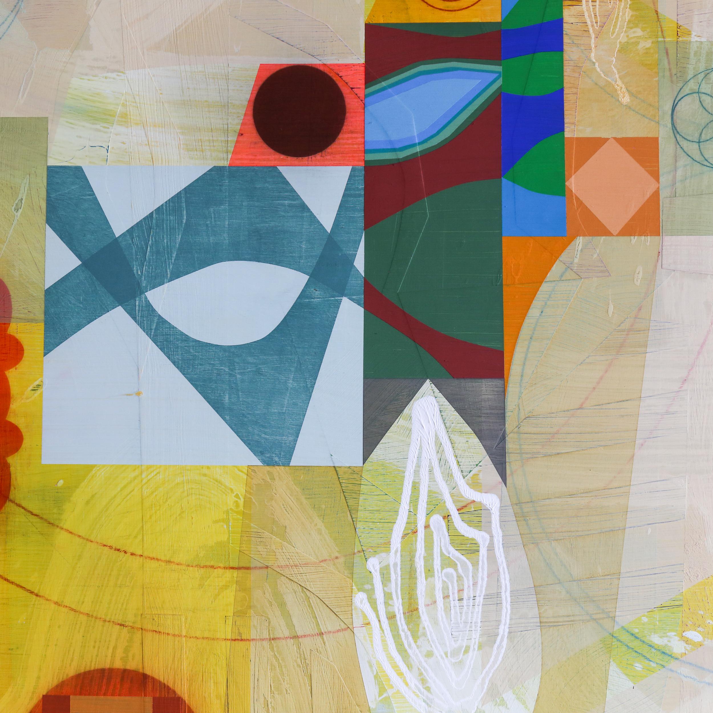 TOTEM DU SOLEIL - Géométrique abstrait Painting par Micheal Barringer