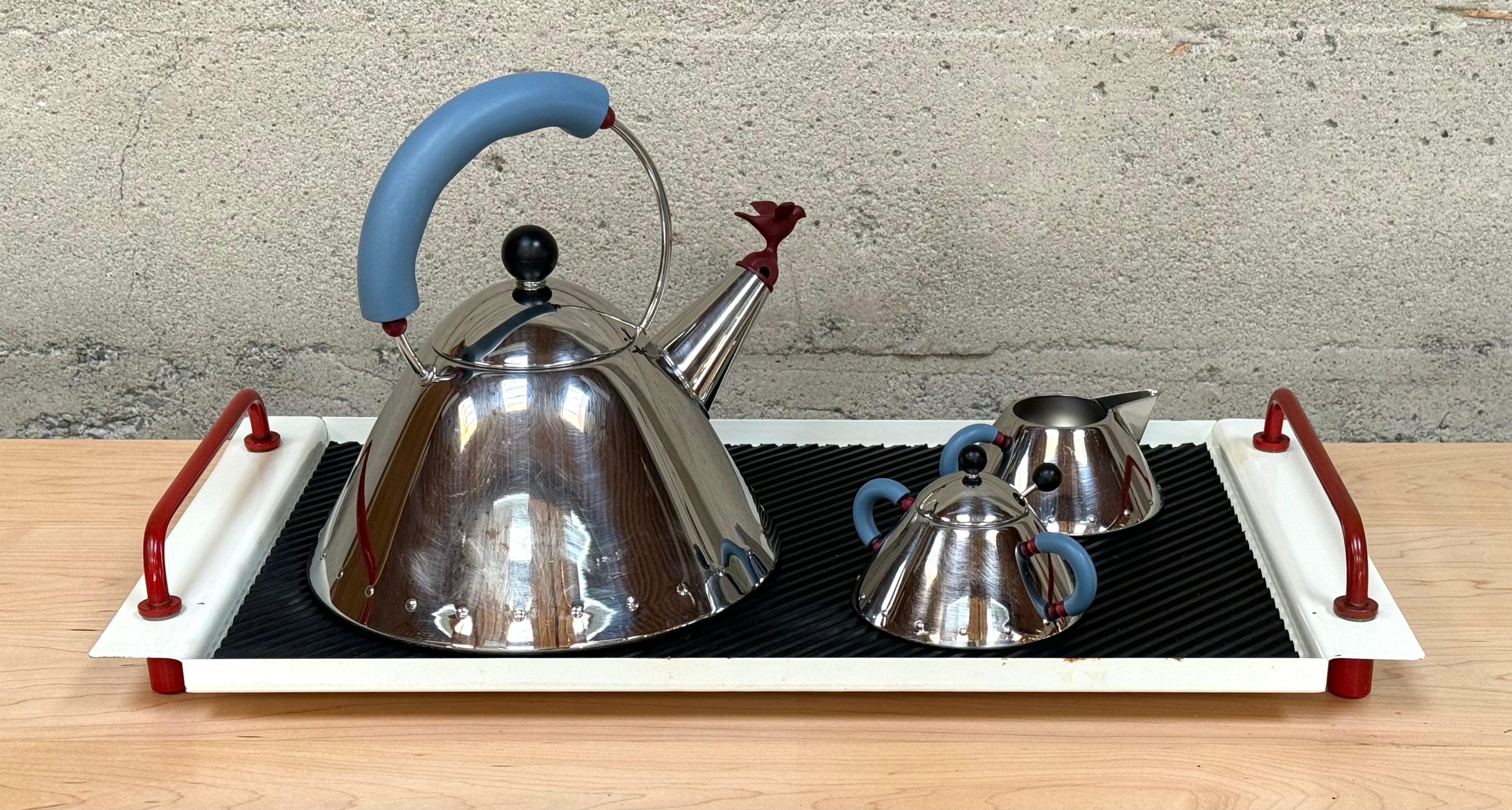 Hand-Crafted Micheal Graves for Alessi Tea Service Set Memphis Design
