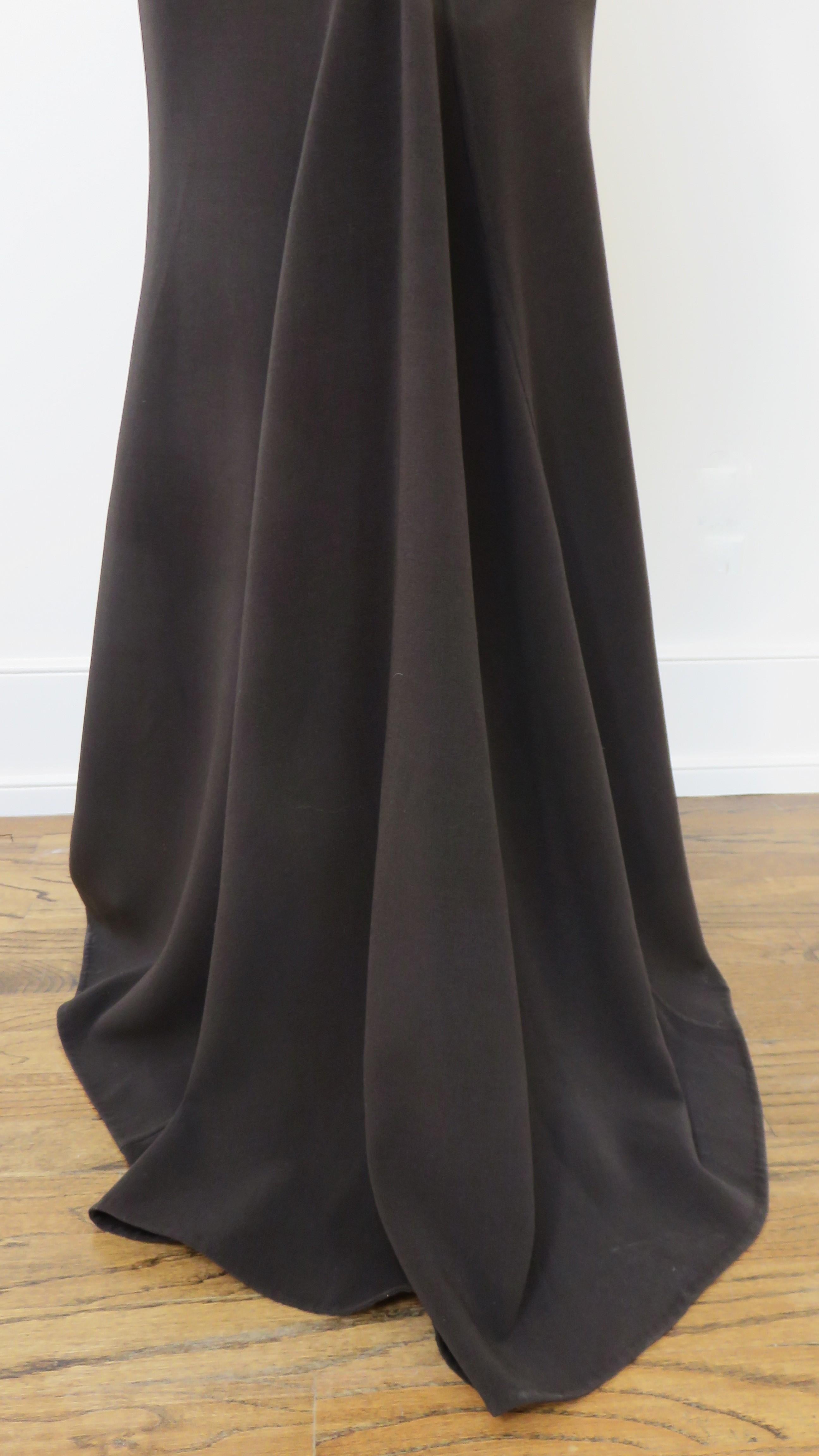 Micheal Kors Wool Maxi Skirt with Train For Sale 5