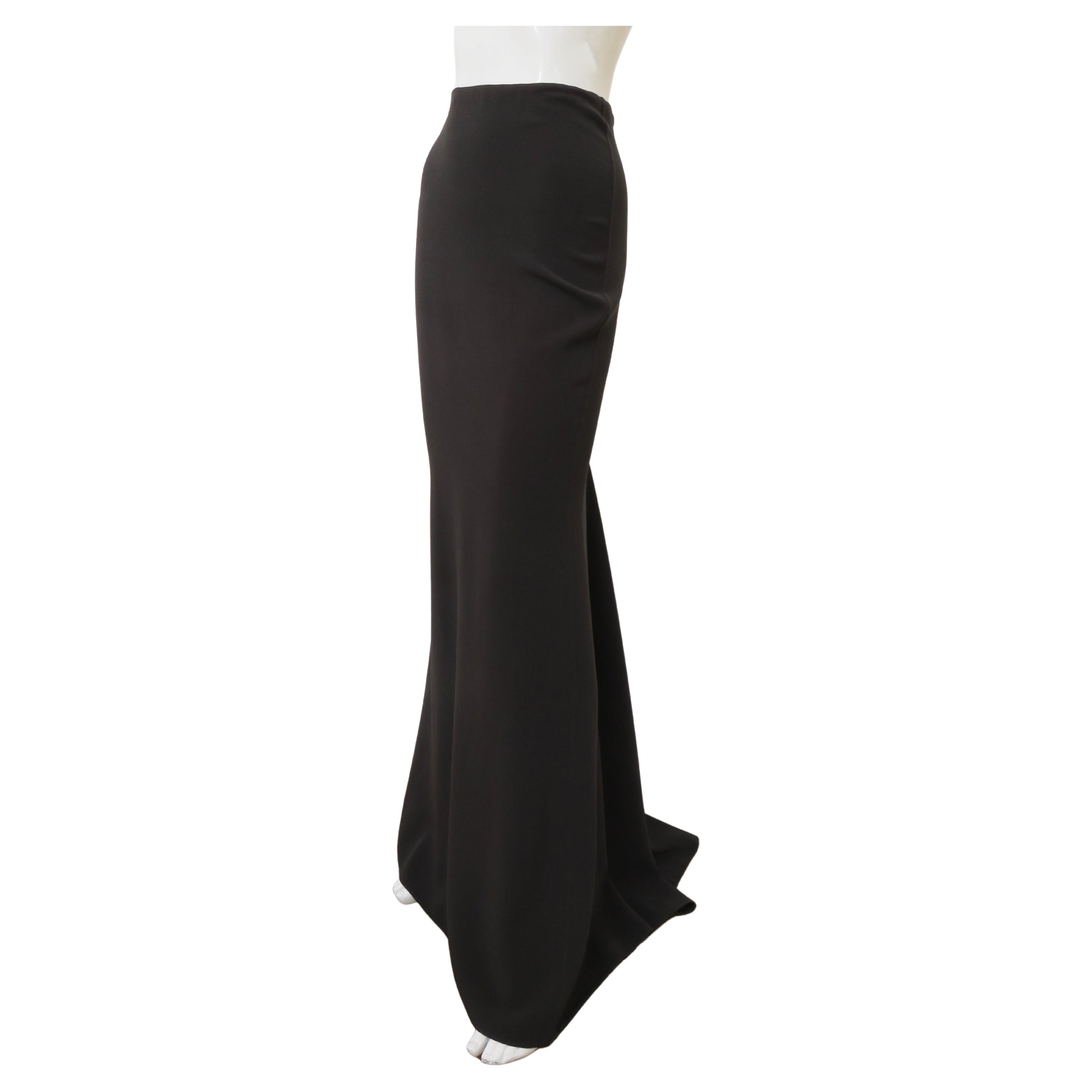 Micheal Kors Wool Maxi Skirt with Train For Sale