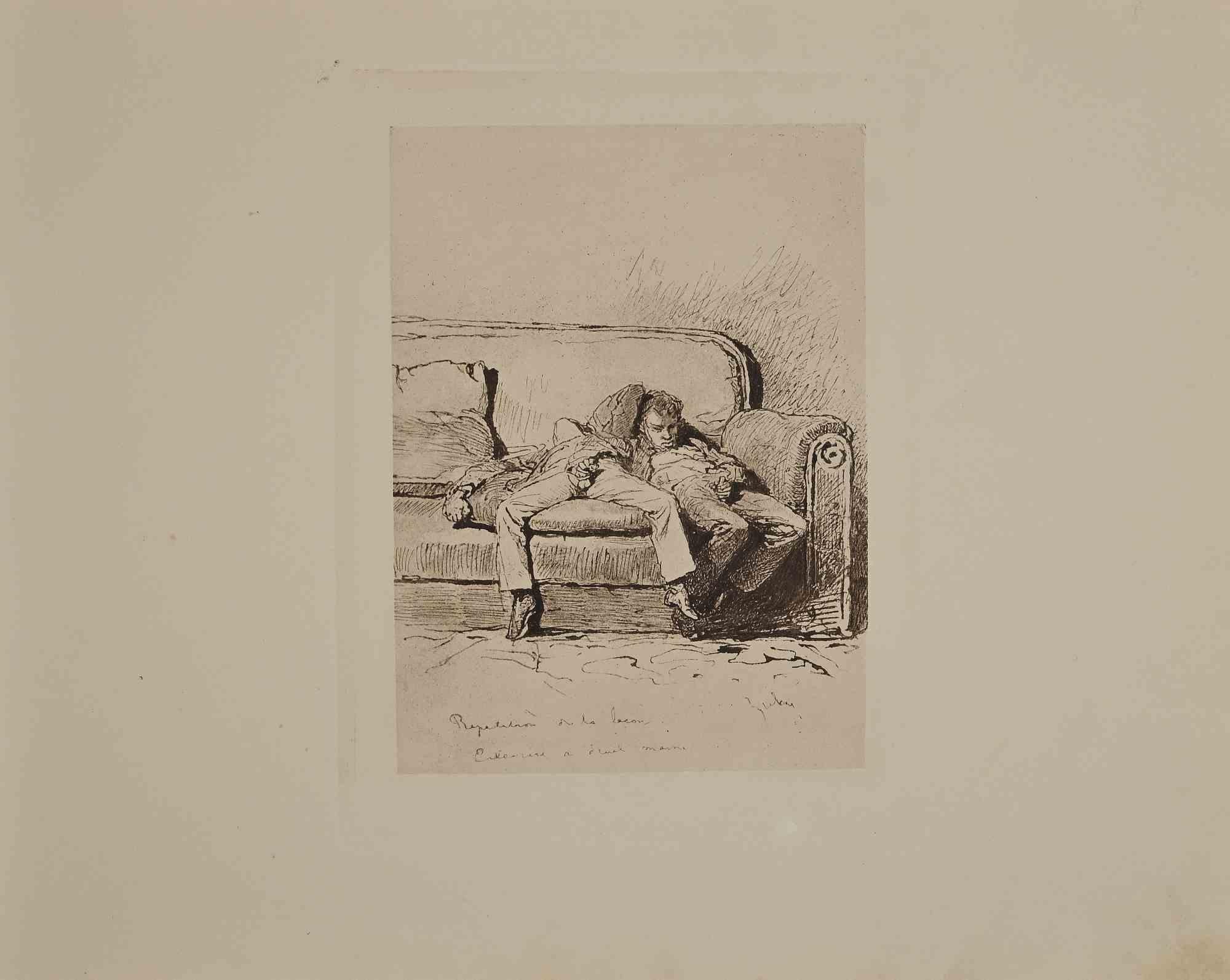 Erotische Szene –  Heliogravüre von Micheal von Zichy - 1911