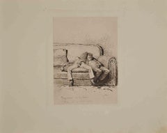 Vintage Erotic scene -  Héliogravure by Micheal Von Zichy - 1911