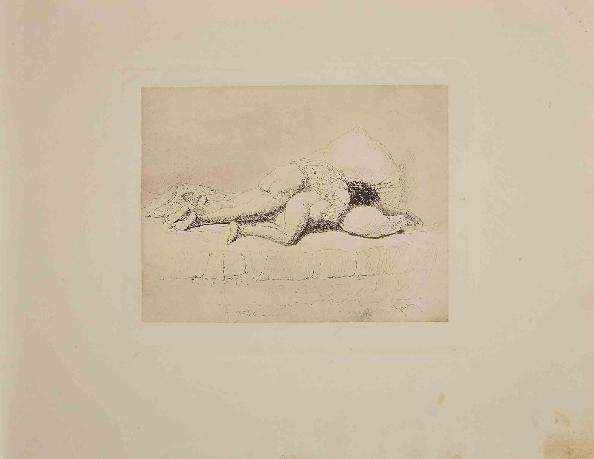 Erotic Scene -  Héliogravure by Micheal Von Zichy - 1911