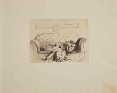 Scène érotique - Héliogravure de Micheal Von Zichy - 1911