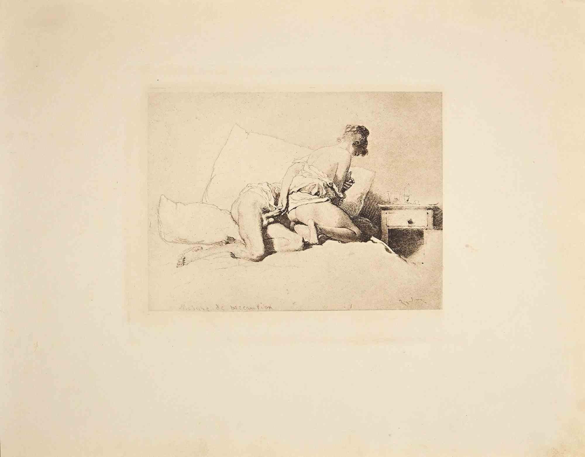 Micheal Von Zichy Nude Print – Erotische Szene –  Heliogravüre von Micheal von Zichy - 1911