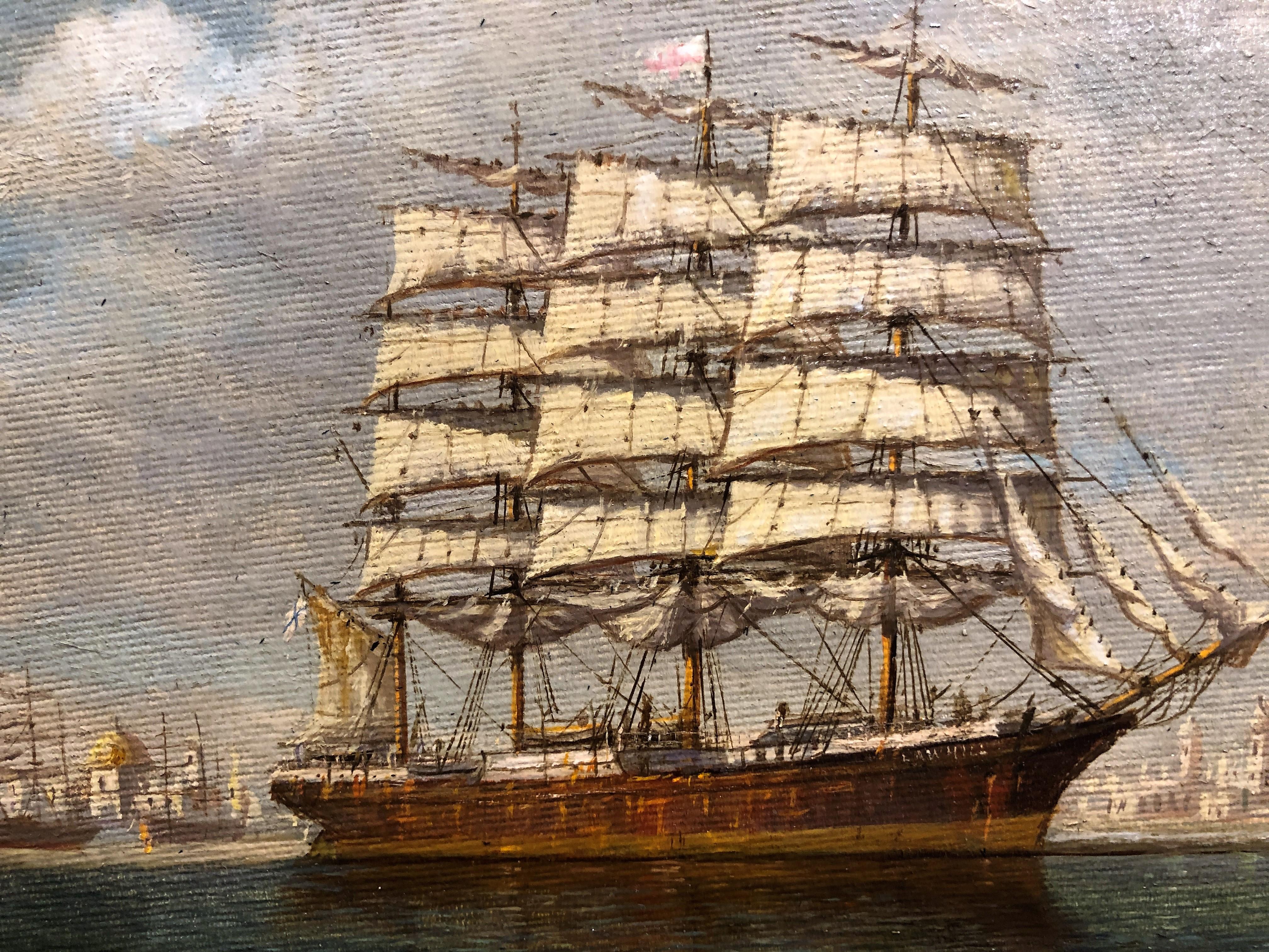 FINE OIL PAINTING by Michael Whitehand B1940 NAVY ADMIRALTY 20th CENTURY PIECE  For Sale 6