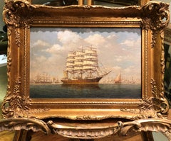 Peinture FINE OIL par Michael Whitehand B1940 ADMIRALTY 20ème SIÈCLE