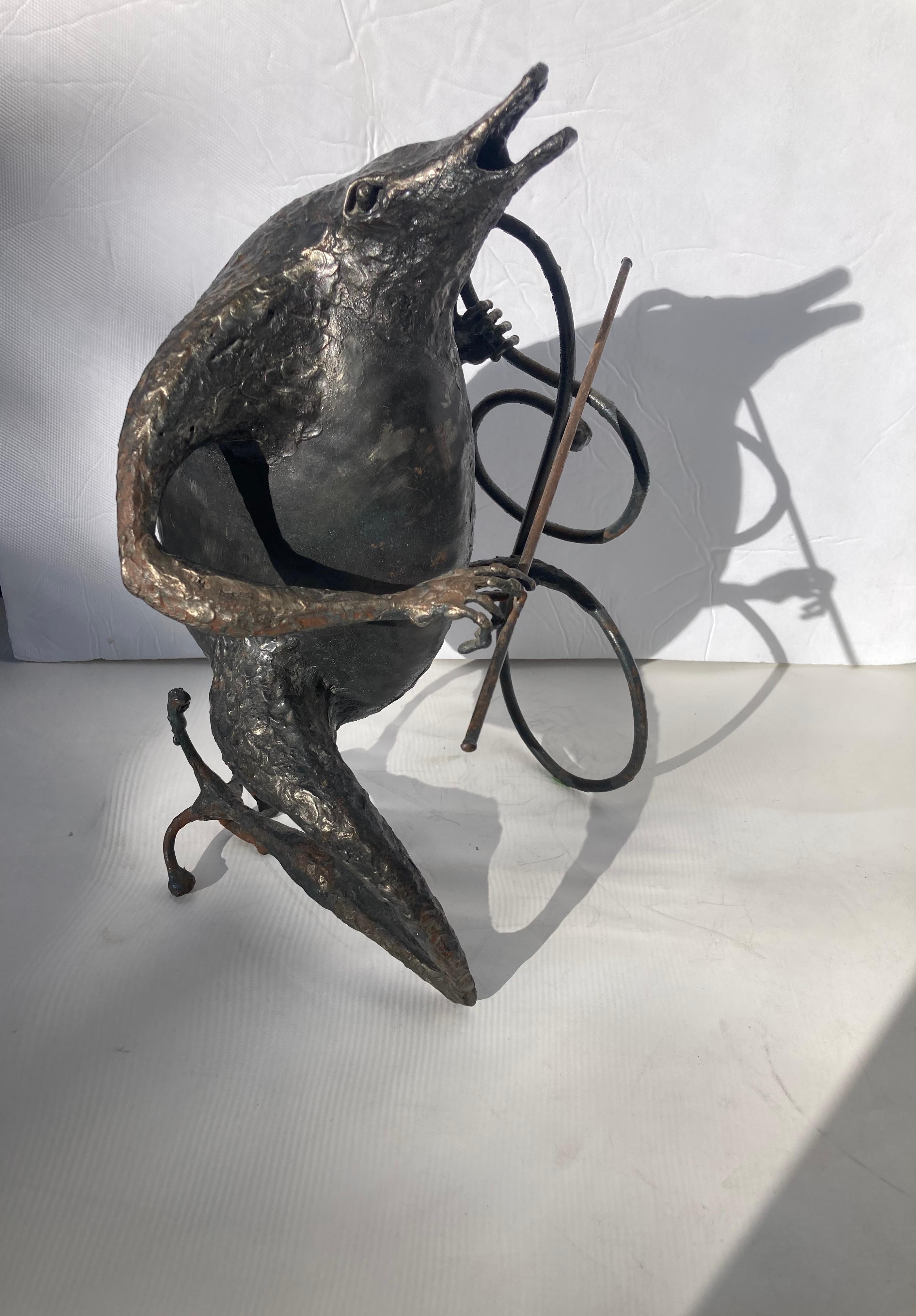 Sculpture « Musician » de Michel Anasse, surréaliste brutaliste surréaliste en métal abstrait Bon état - En vente à Los Angeles, CA