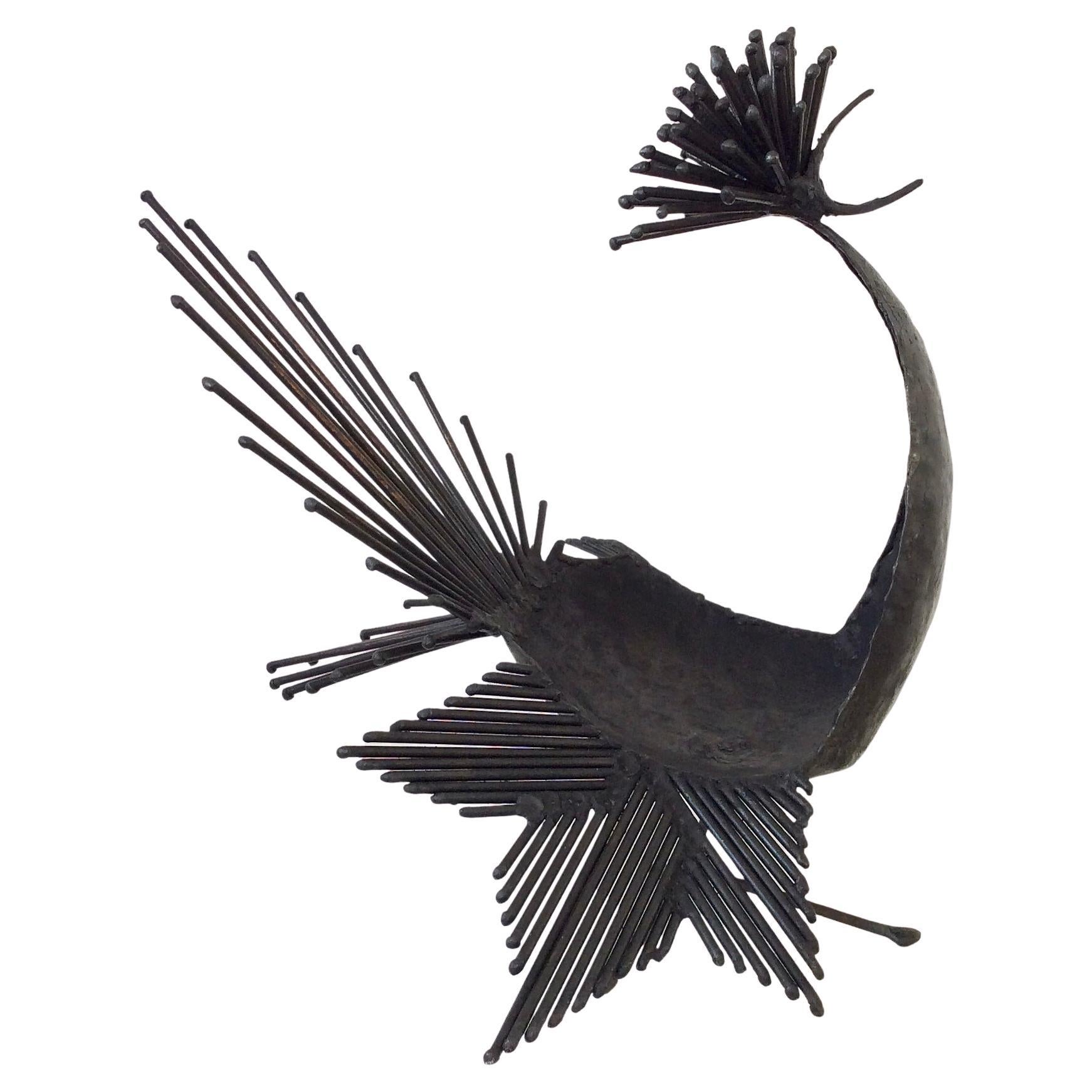 Mid-century bird sculpture by Michel Anasse, circa 1960, France.
Black patinated welded metal.
Dimensions: 38 cm H, 38 cm D, 32 cm W.
Good original condition.
All purchases are covered by our Buyer Protection Guarantee.
This item can be returned
