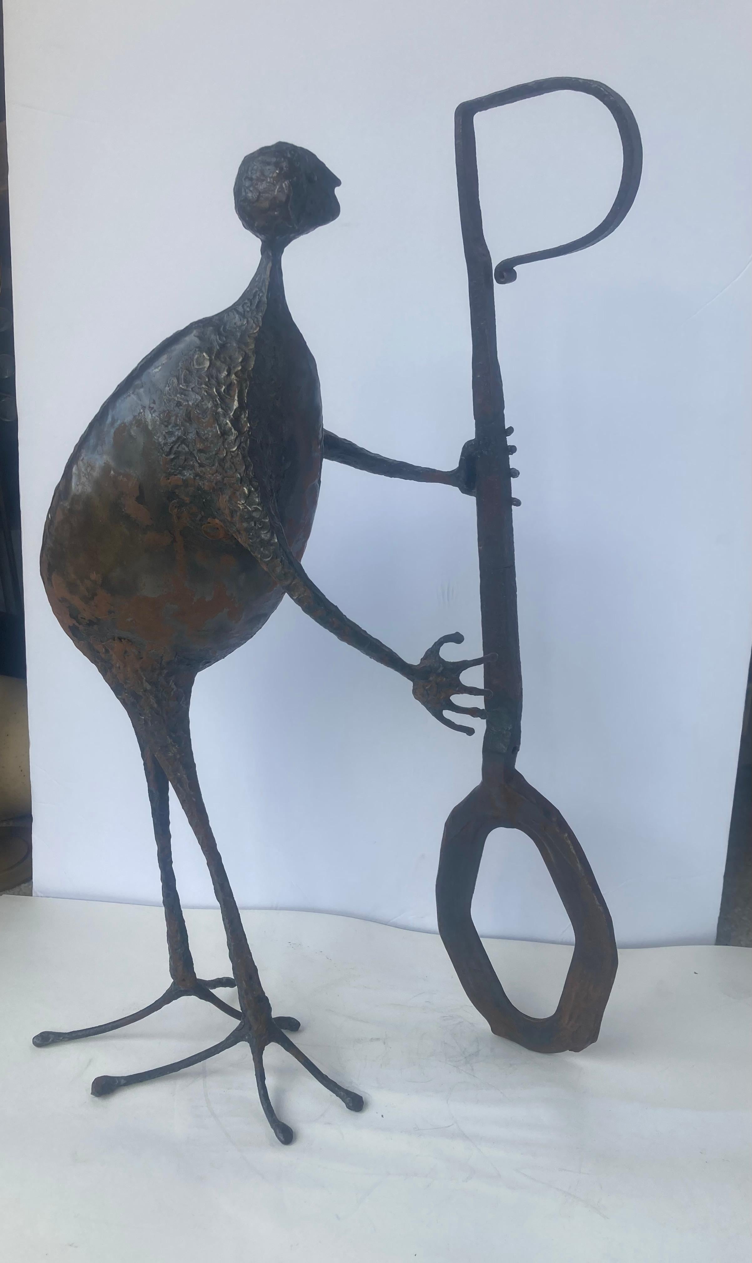 Hand-Crafted Michel Anasse metal abstract brutalist sculpture.Les Bides For Sale