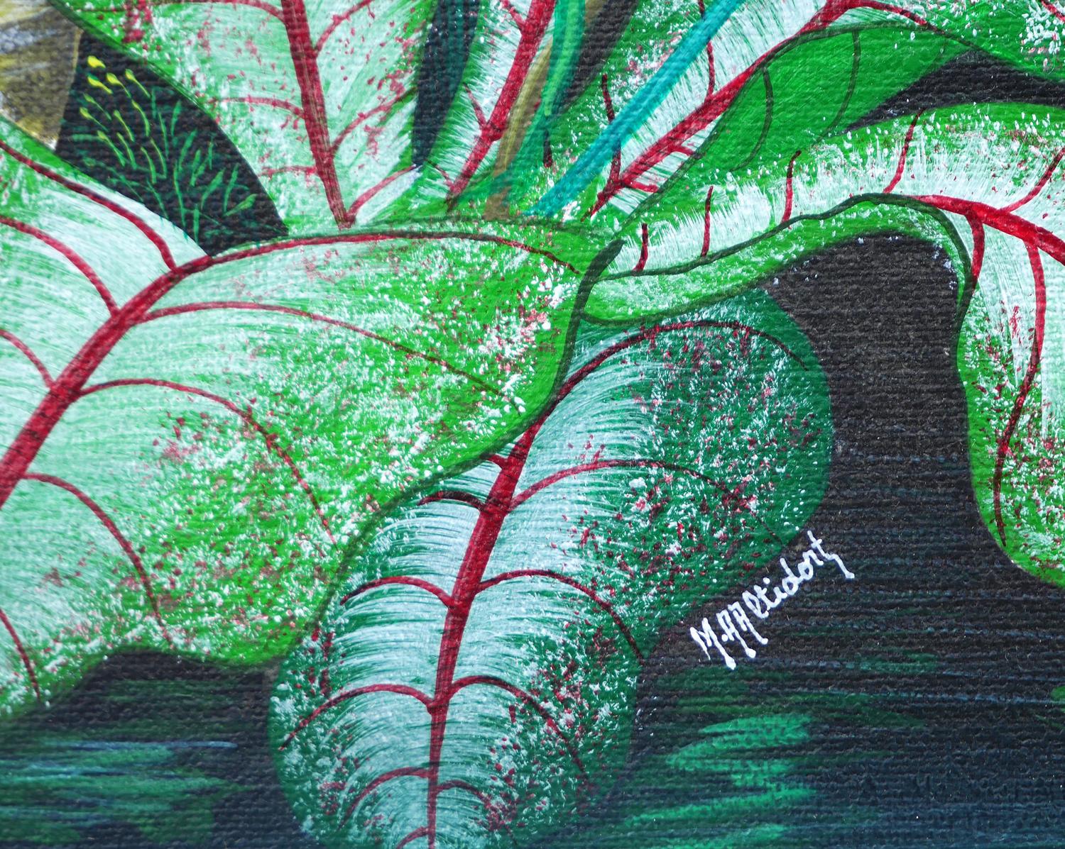 Colorful Tropical Jungle Landscape with Central Nude Female Figure 6