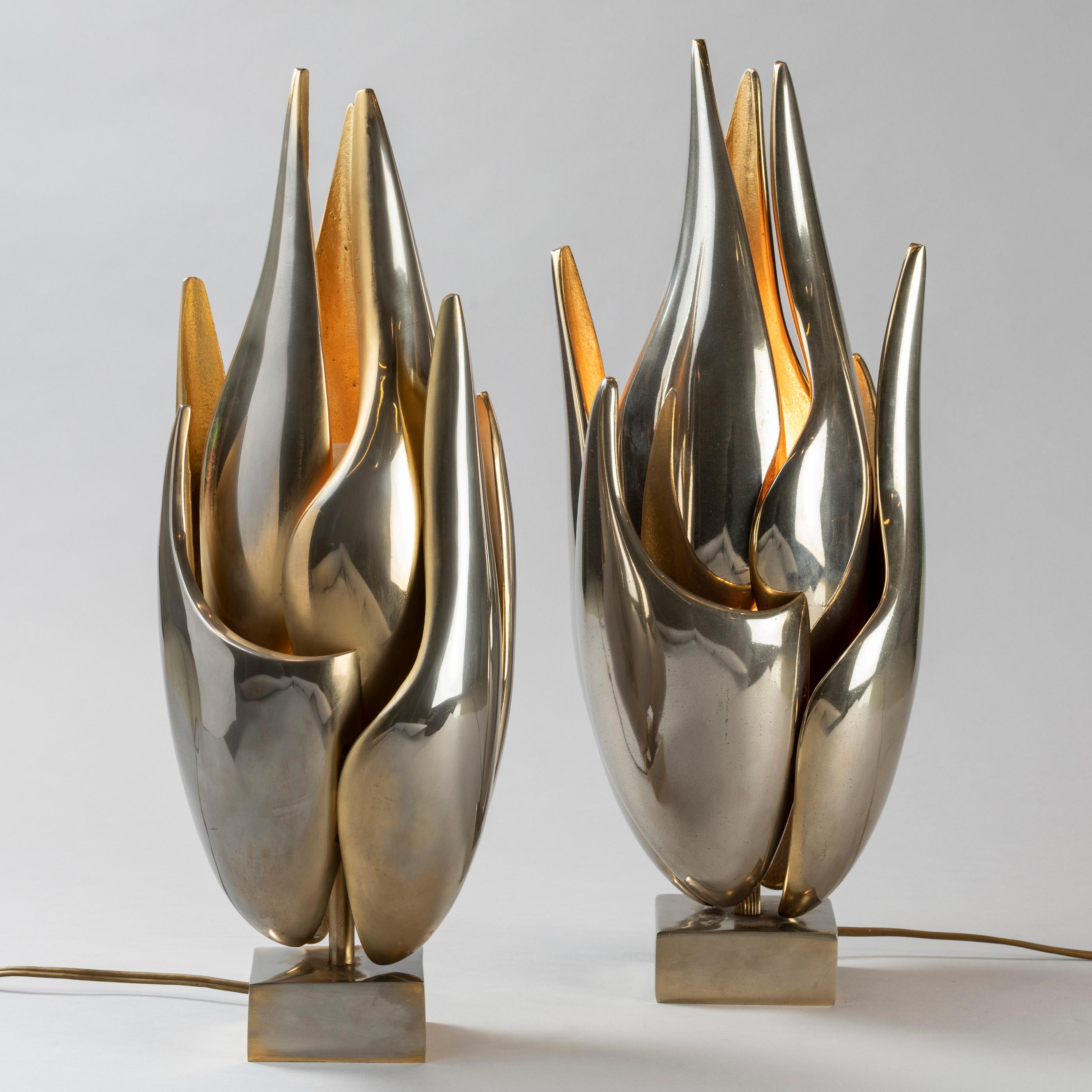 Michel Armand a Pair of Zamak Lamps, 1978 2