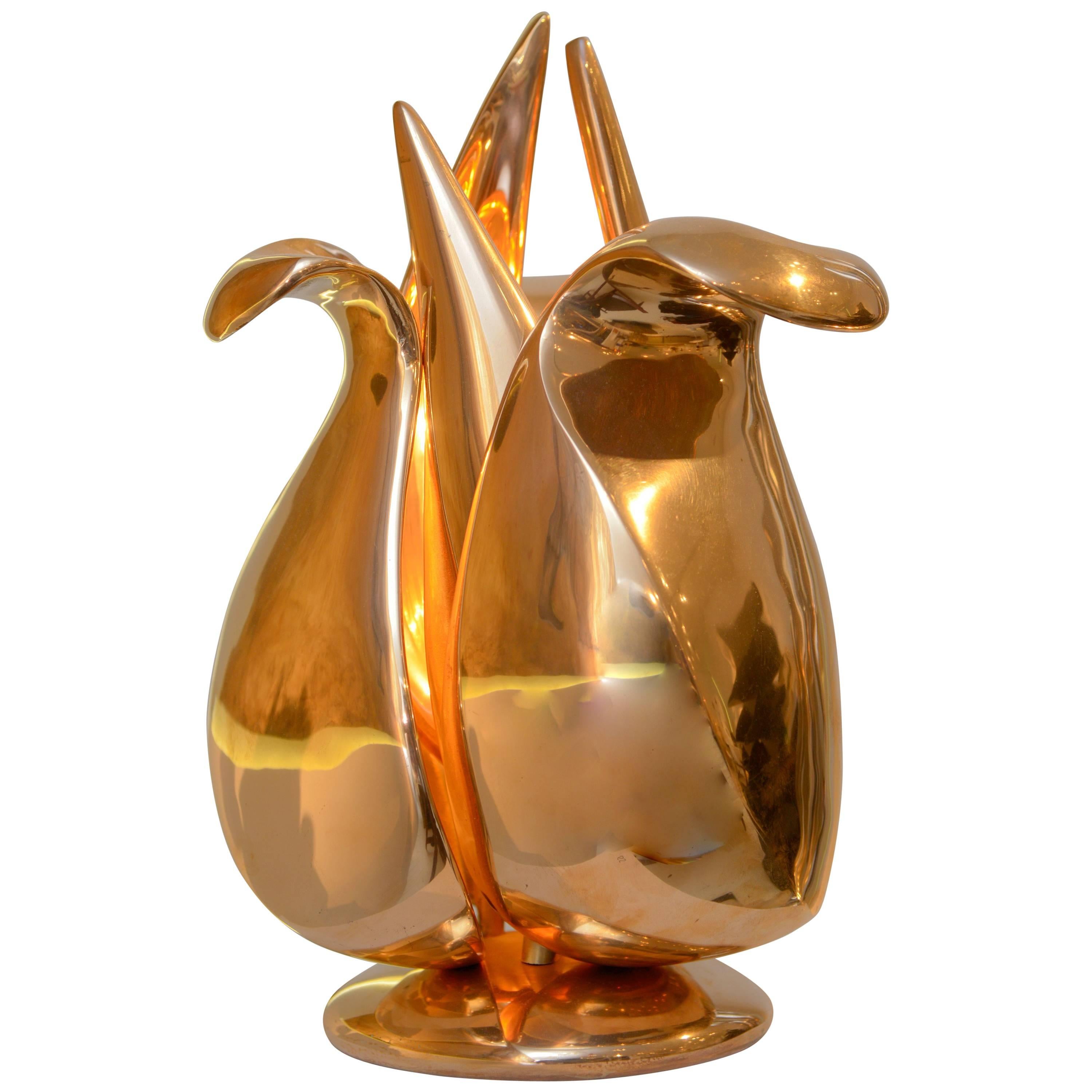 Michel Armand Bronze Table Lamp For Sale