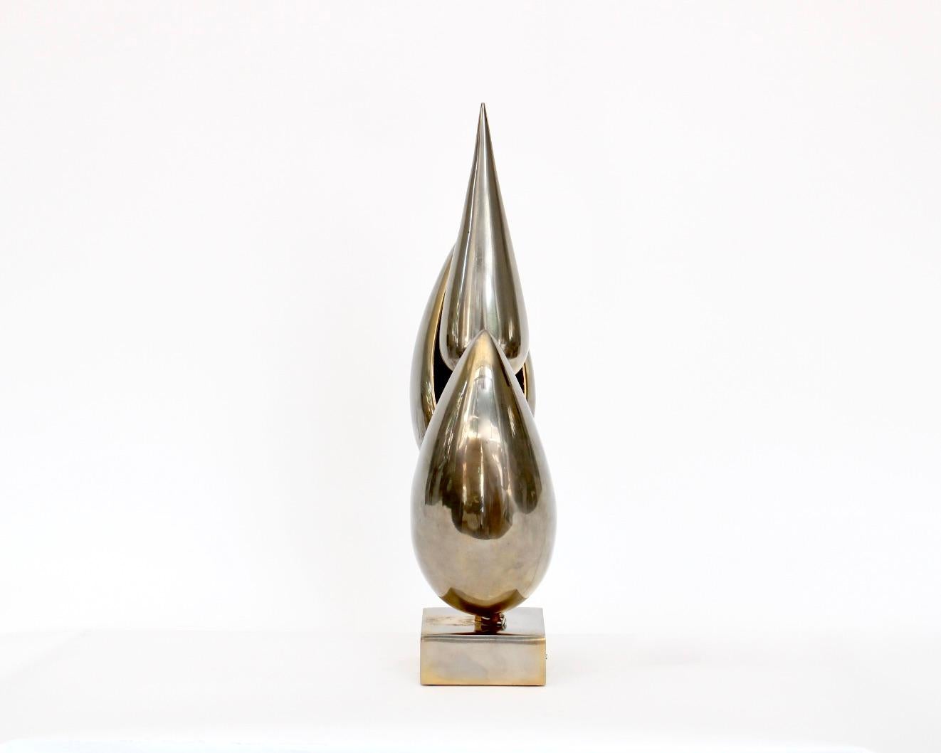 Fin du 20e siècle Lampe de table en bronze moucheté de Michel Armand en vente