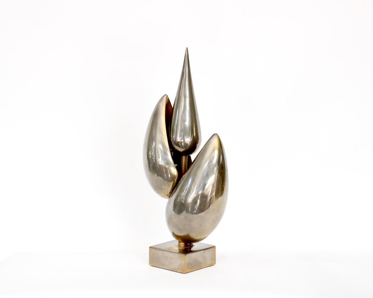 Bronze Lampe de table en bronze moucheté de Michel Armand en vente