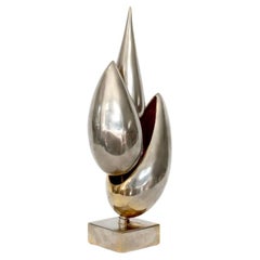 Französische Tischlampe aus Bronzegeflecht von Michel Armand, um 1970