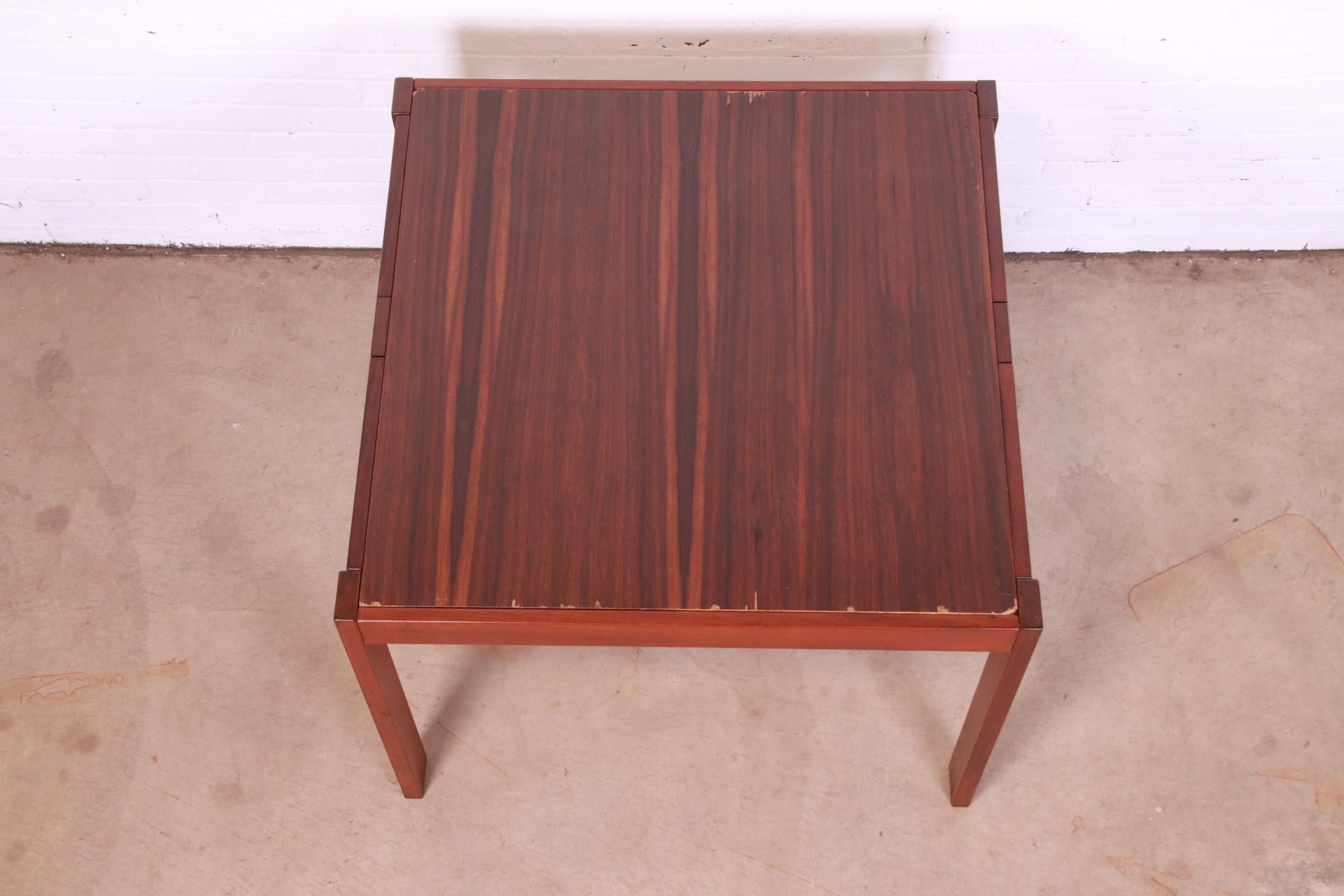 Michel Arnoult Brazilian Rosewood Flip Top Game Table, 1978 For Sale 3