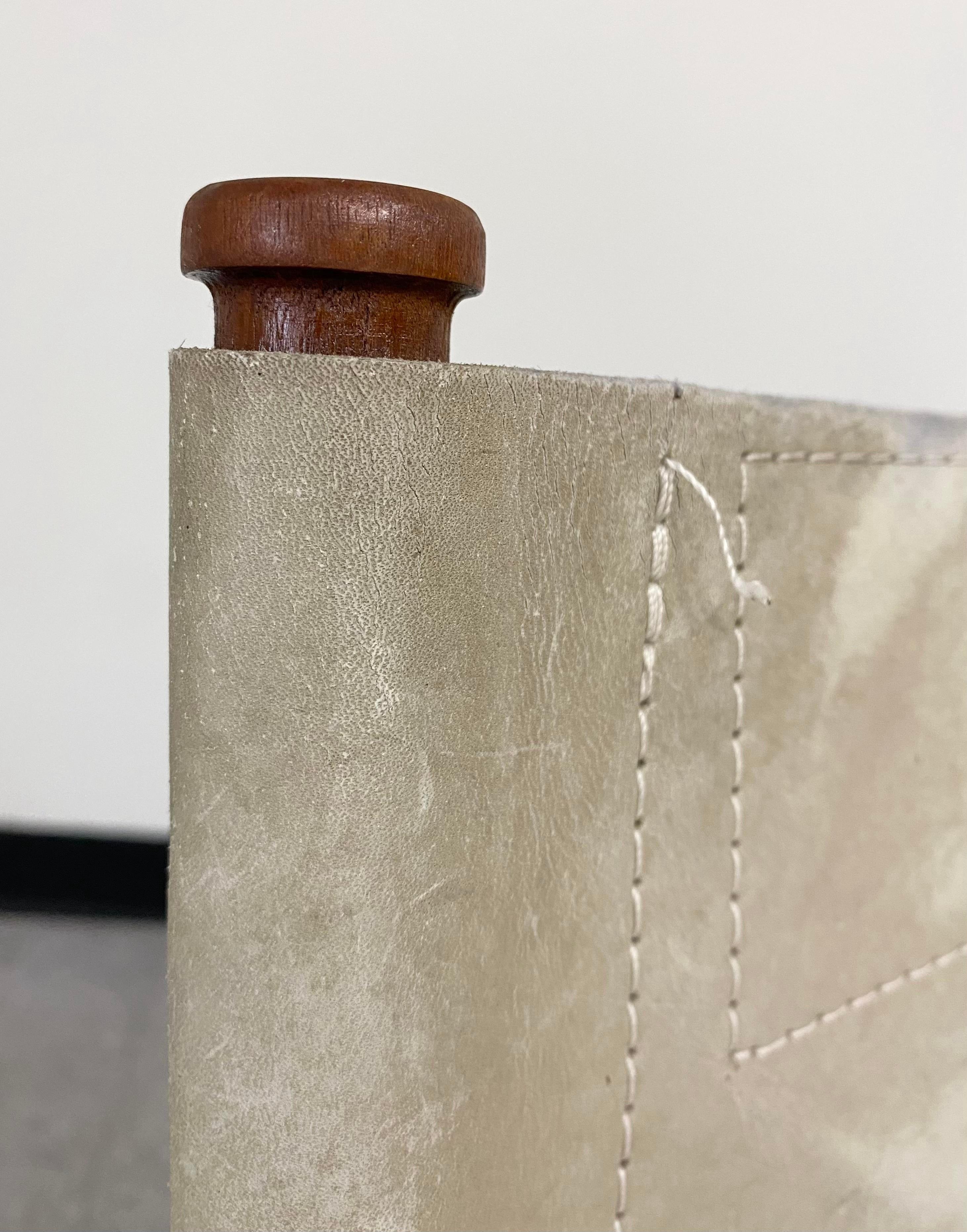 Michel Arnoult Leather + Imbuia Pair Chairs (Brazil) For Sale 4
