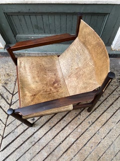 Michel Arnoult Leather Sling Safari Chair