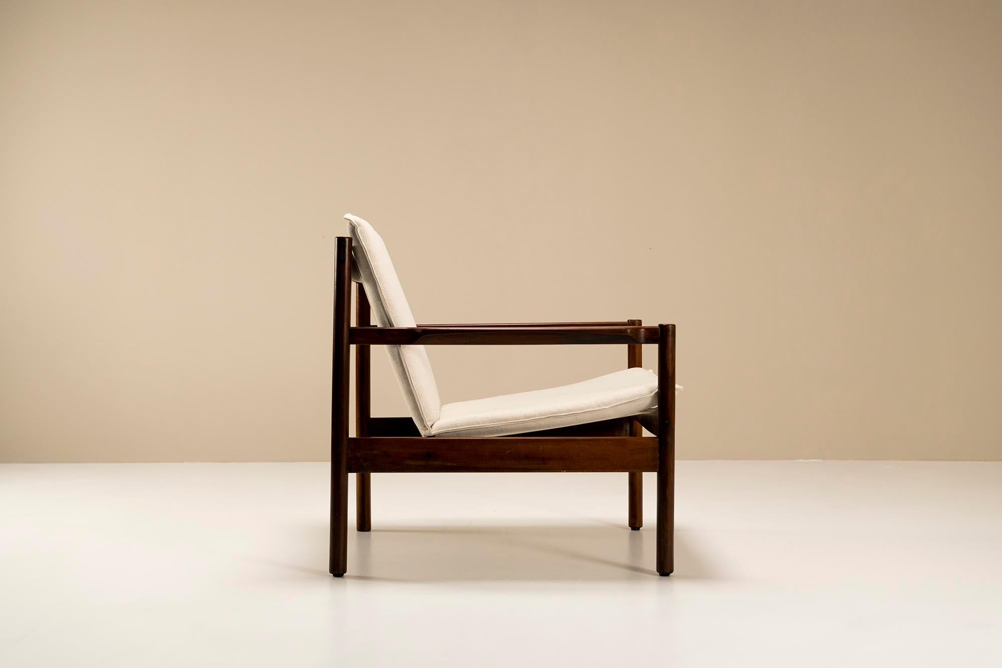 Michel Arnoult Ouro Preto Lounge Chair in Imbuia Wood with Ottoman, Brasil 1958 1