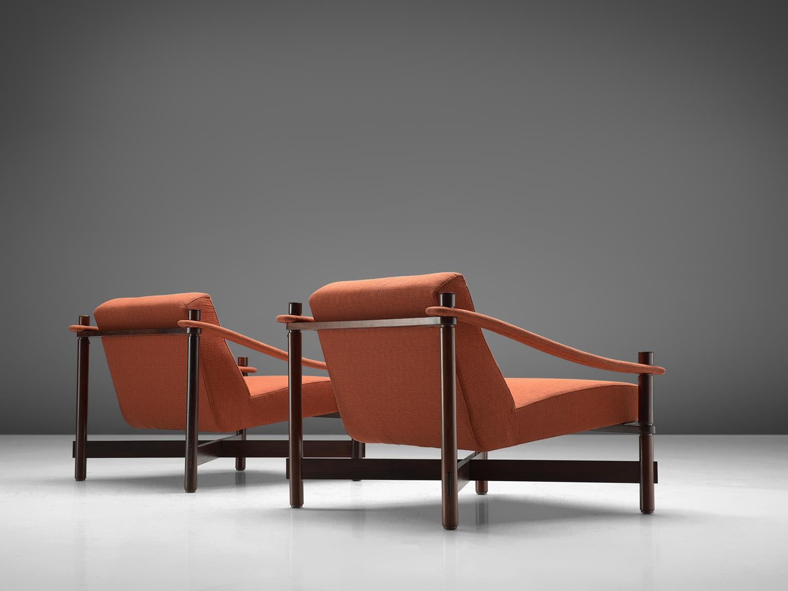 Michel Arnoult, Set of Brazilian Lounge Chairs in Rosewood, 1965 In Good Condition In Waalwijk, NL
