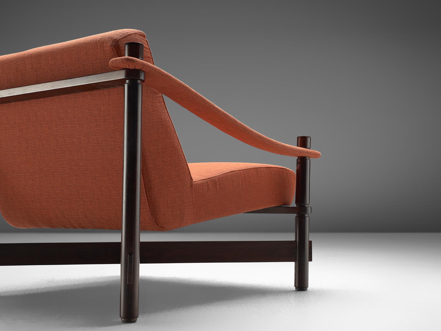 Fabric Michel Arnoult, Set of Brazilian Lounge Chairs in Rosewood, 1965